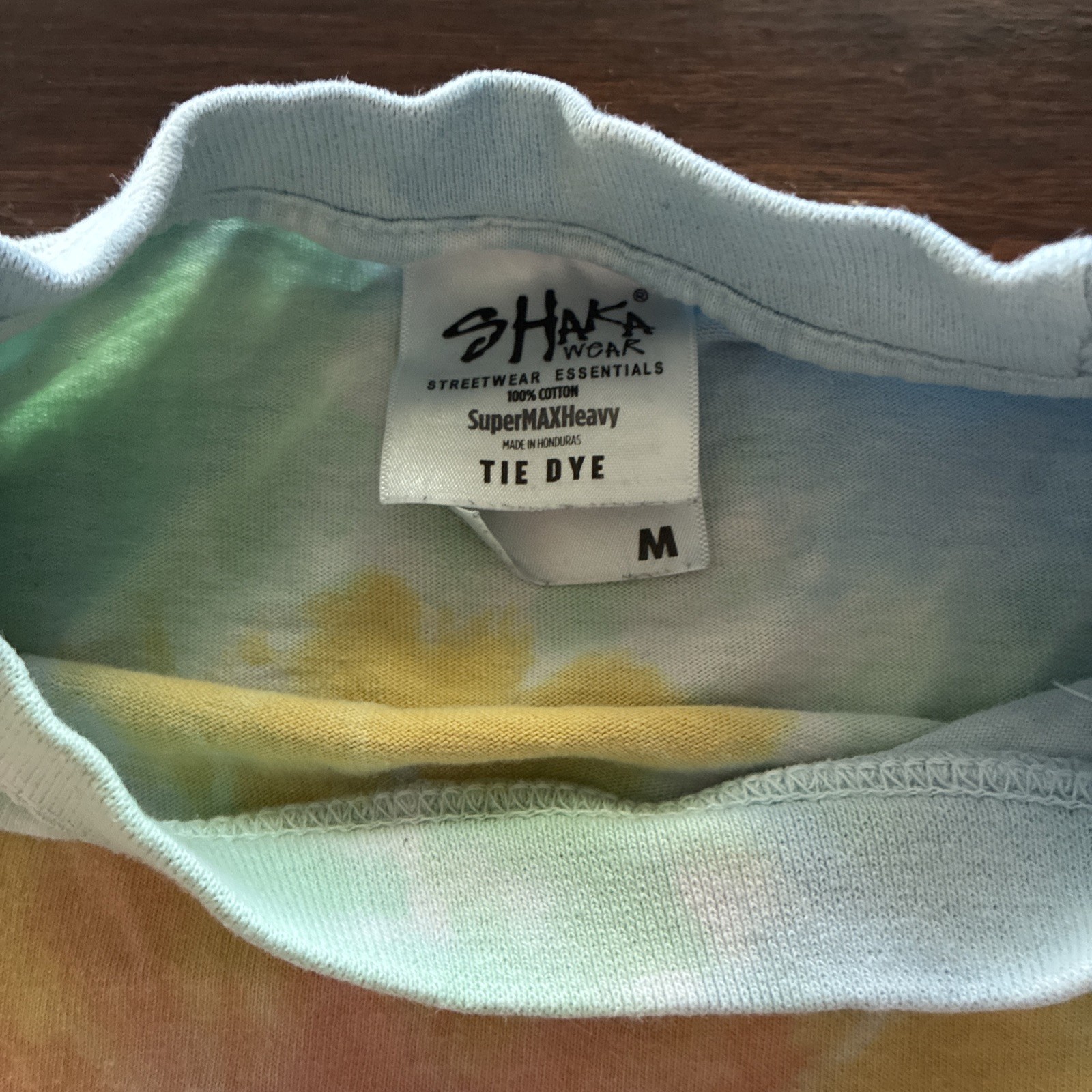 Shaka Wear Heavyweight Tie Dye T-Shirt – Relaxed Fit – SHERBET RAINBOW -Medium