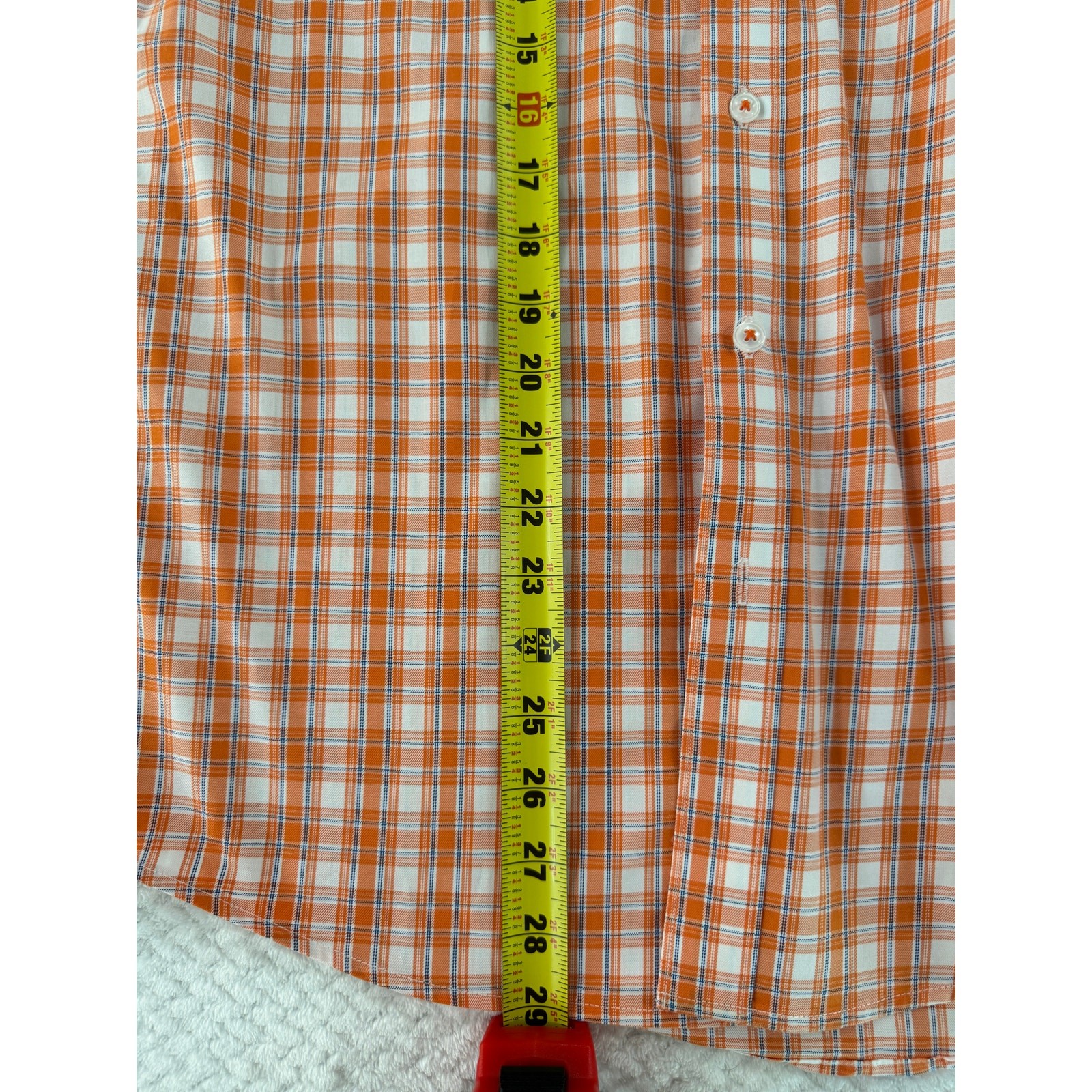 James Tattersal London Orange and Blue Plaid shirt Size 14.5/15