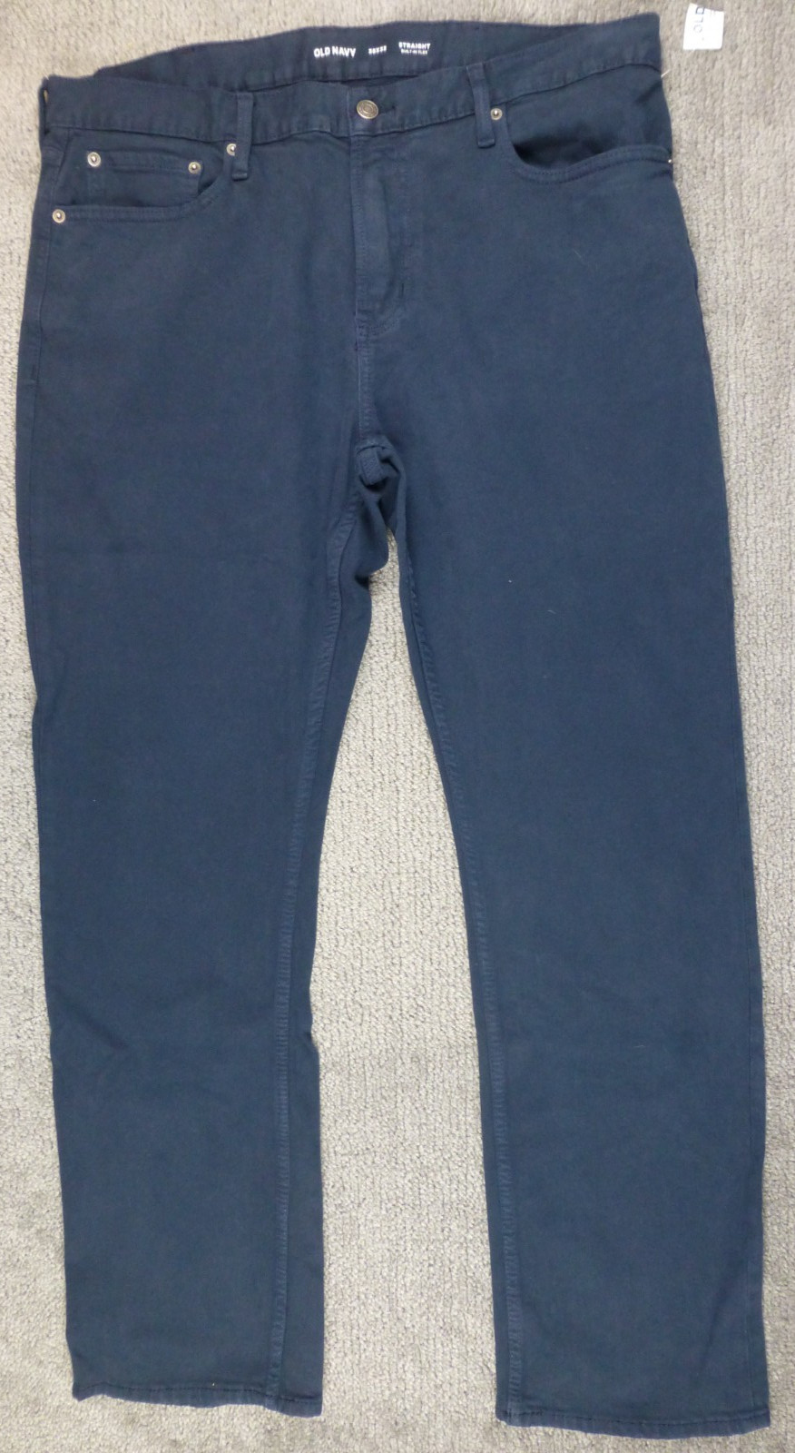 Old Navy Pants Strait Built In Flex Navy Dark Blue Stretch 5 Pocket 38×32 NWT