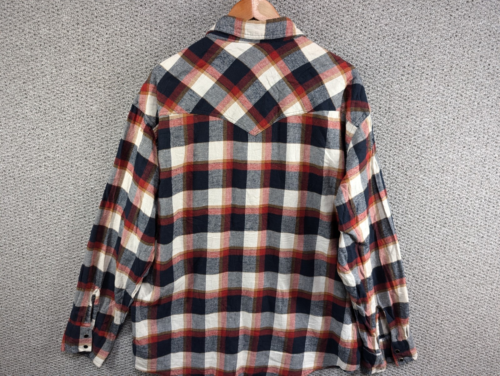 BTC Vintage Men’s Check Plaid Flannel Western Worker Snap Button Shirt XL