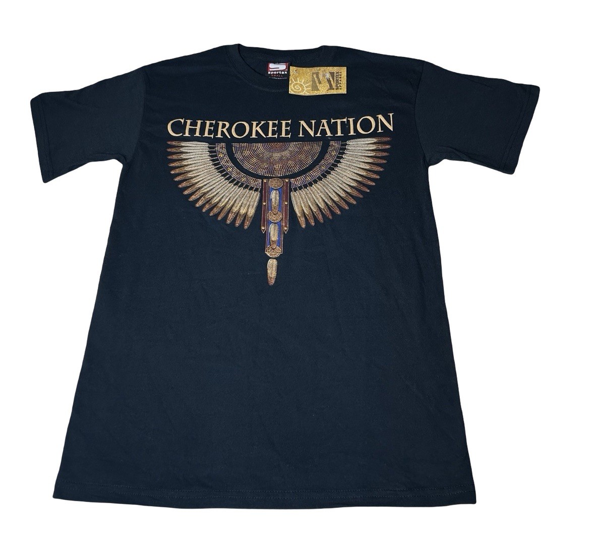 NWT Cherokee Nation Graphic T-shirt Sz Small Black Short Sleeve Made In USA Tee