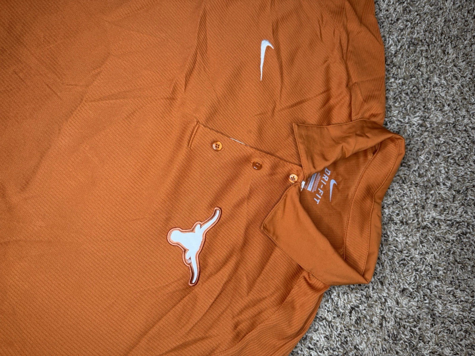 Nike Dri-FIT Men’s XL Texas Longhorns Embroidered Logo Orange Golf Polo Shirt