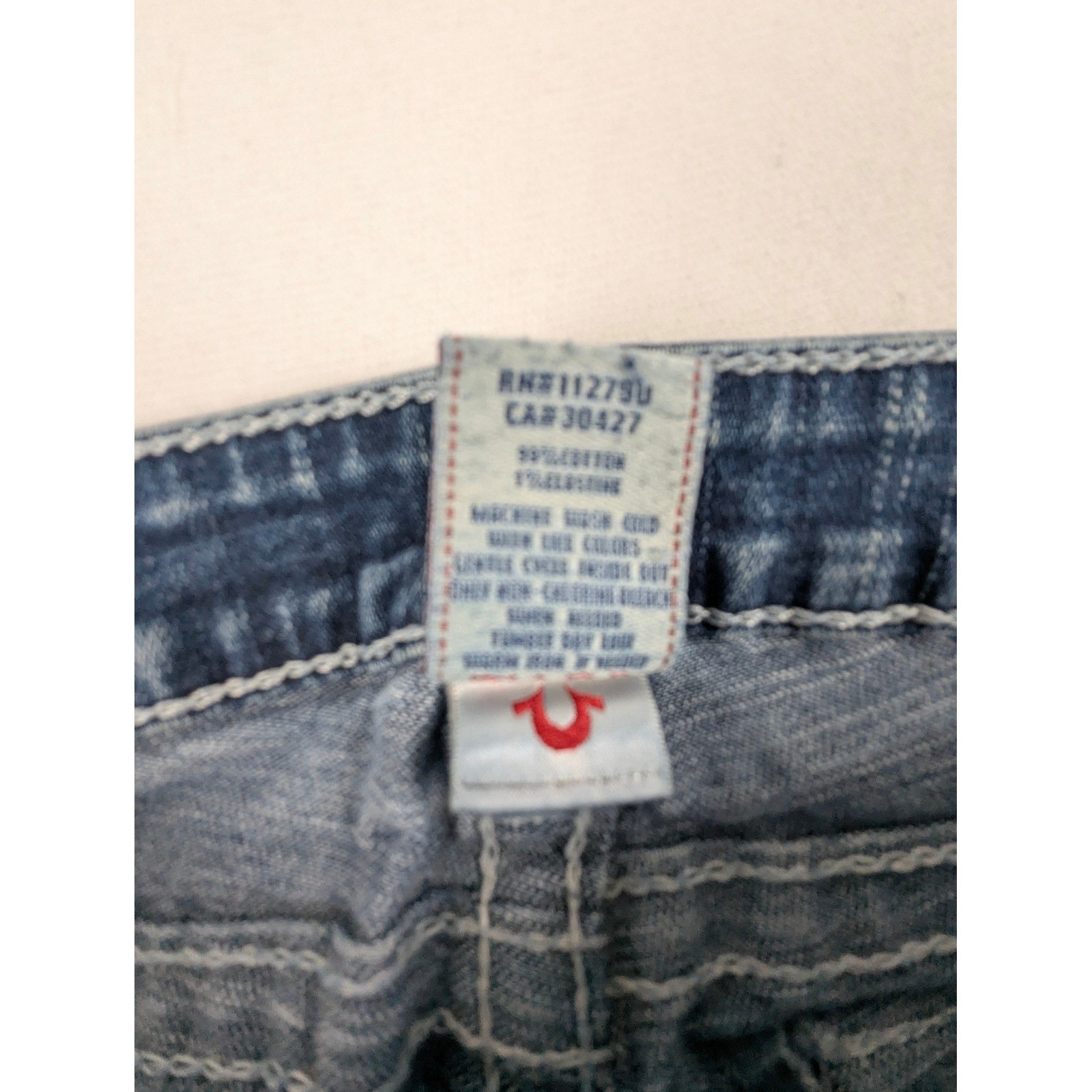True Religion Billy Straight Leg Jeans Mens 31 Blue Medium Wash Made in USA