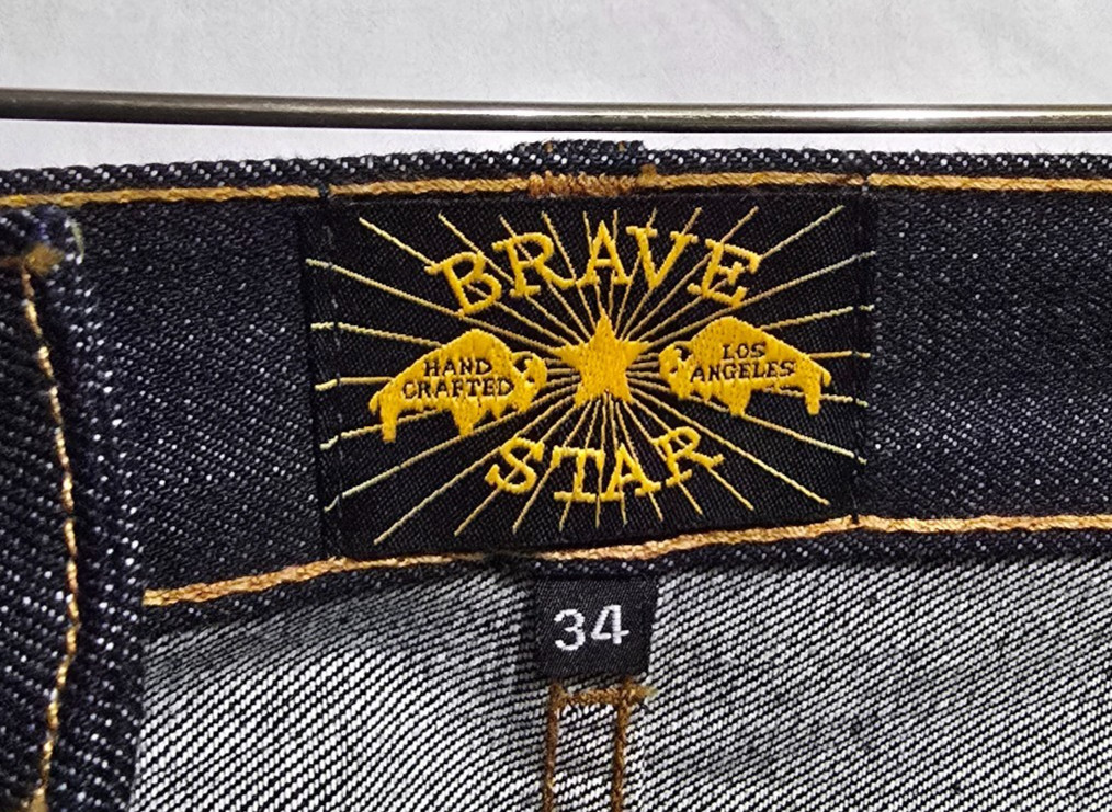 BRAVE STAR Hand Made in USA Selvedge Cone Denim Jeans – Blue – Sz 34*