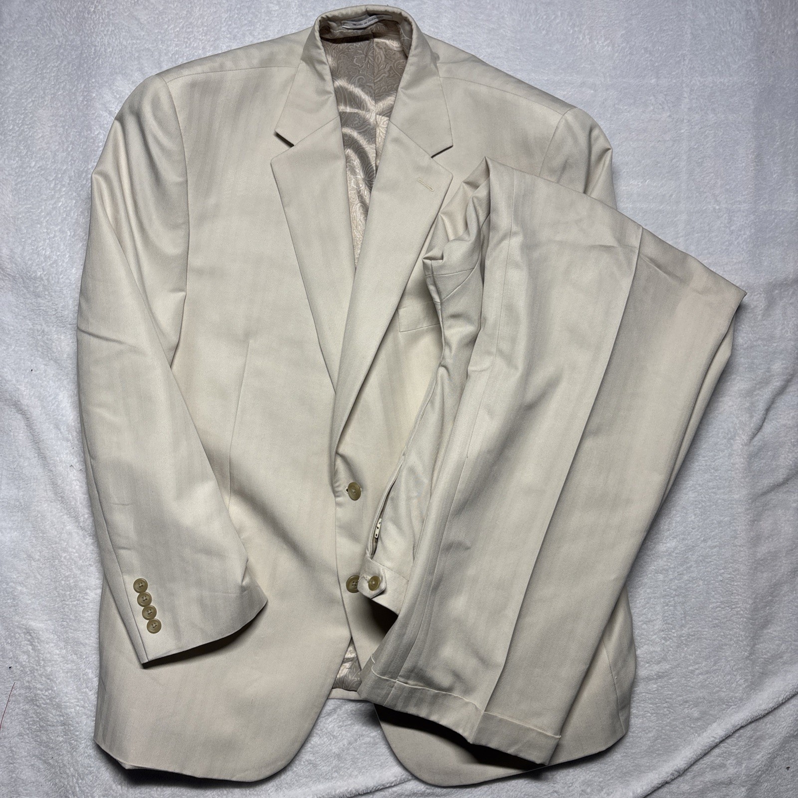 NWT Chaps Ralph Lauren Suit 46R 38X32 Pants Cream