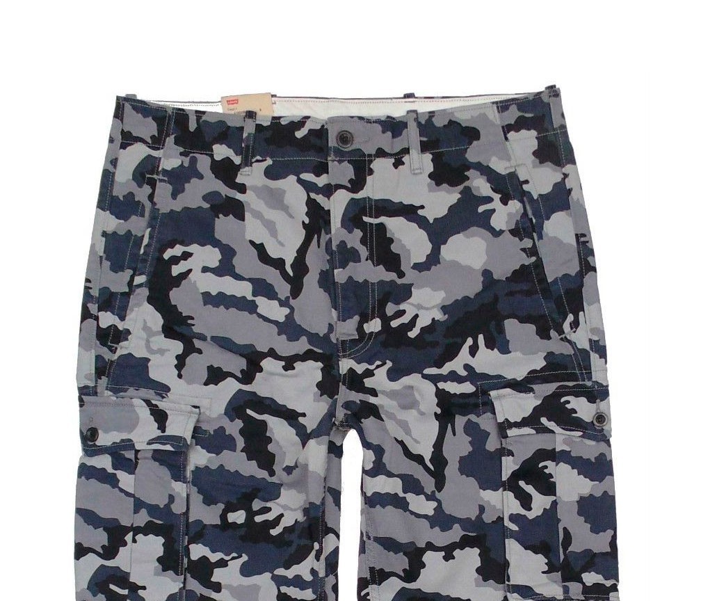 Levis Relaxed Fit Ace Cargo Pants Color Dark Grey Camouflage Brand New w/Tags