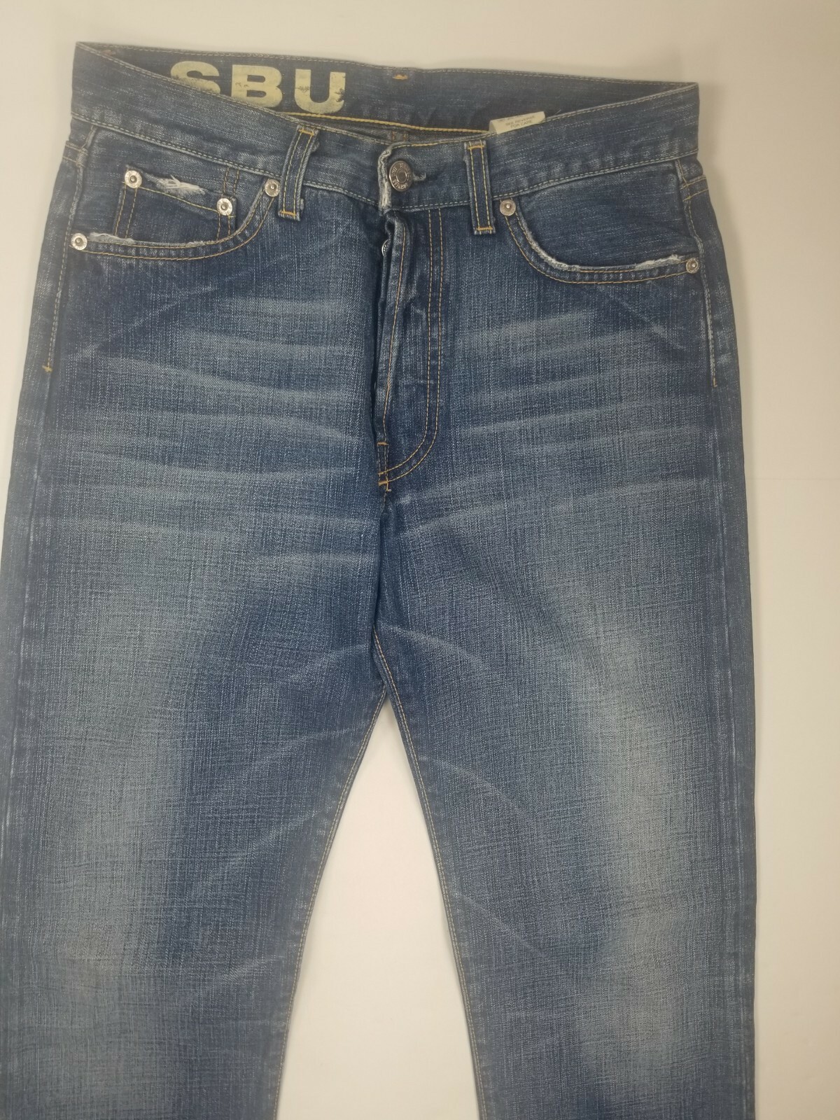 SBU Strategic Business Unit Mens 28 x 33.5 Jeans Straight Leg Button Fly Italy