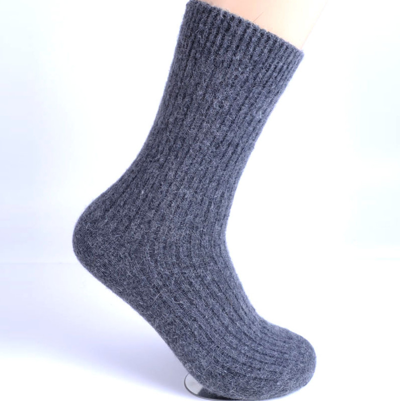 3Pack 100% Merino Wool Crew Thick Heavy Fuzzy Dress Solid Thermal Warm Men Socks
