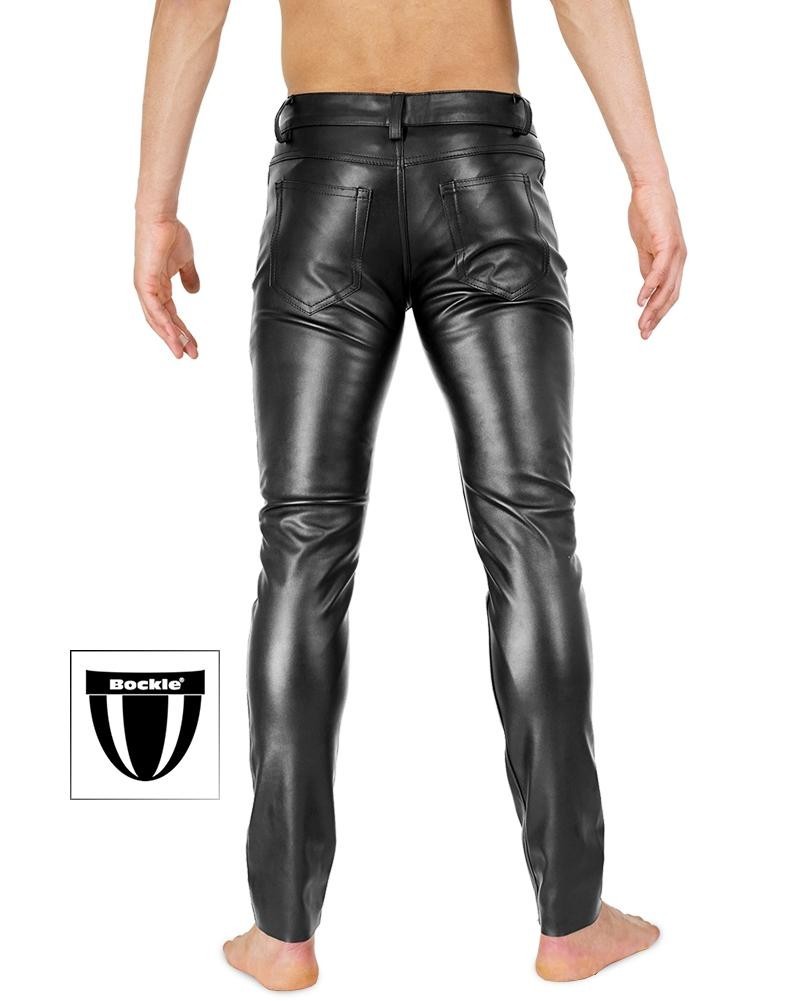 Bockle® Super Skinny Faux Mens Faux Leather Pants Leather Jeans Leather Pants Button Fly