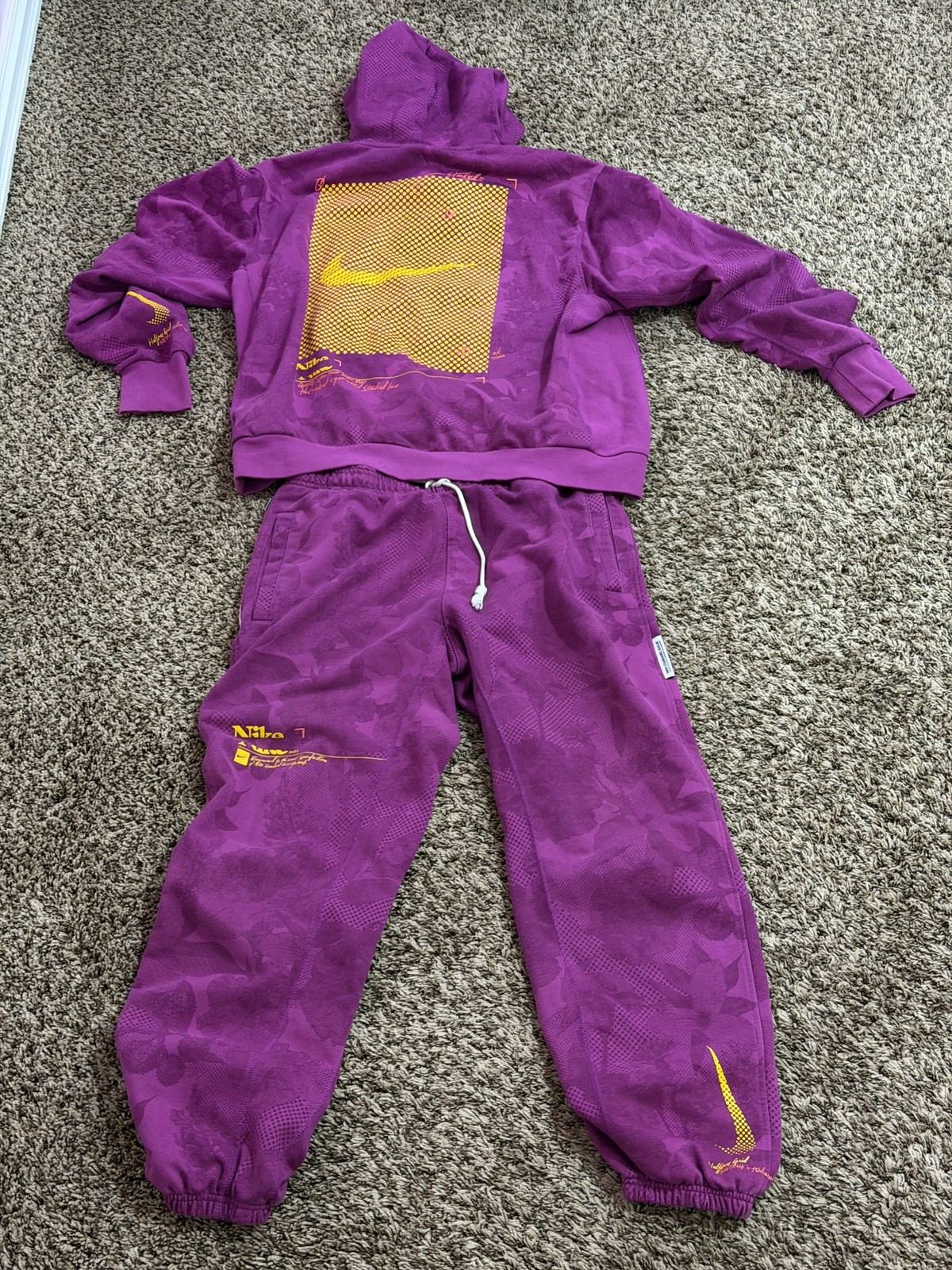 Nike Tracksuit Mens Medium Purple Jacket Pants Set Standard Issue Basketball