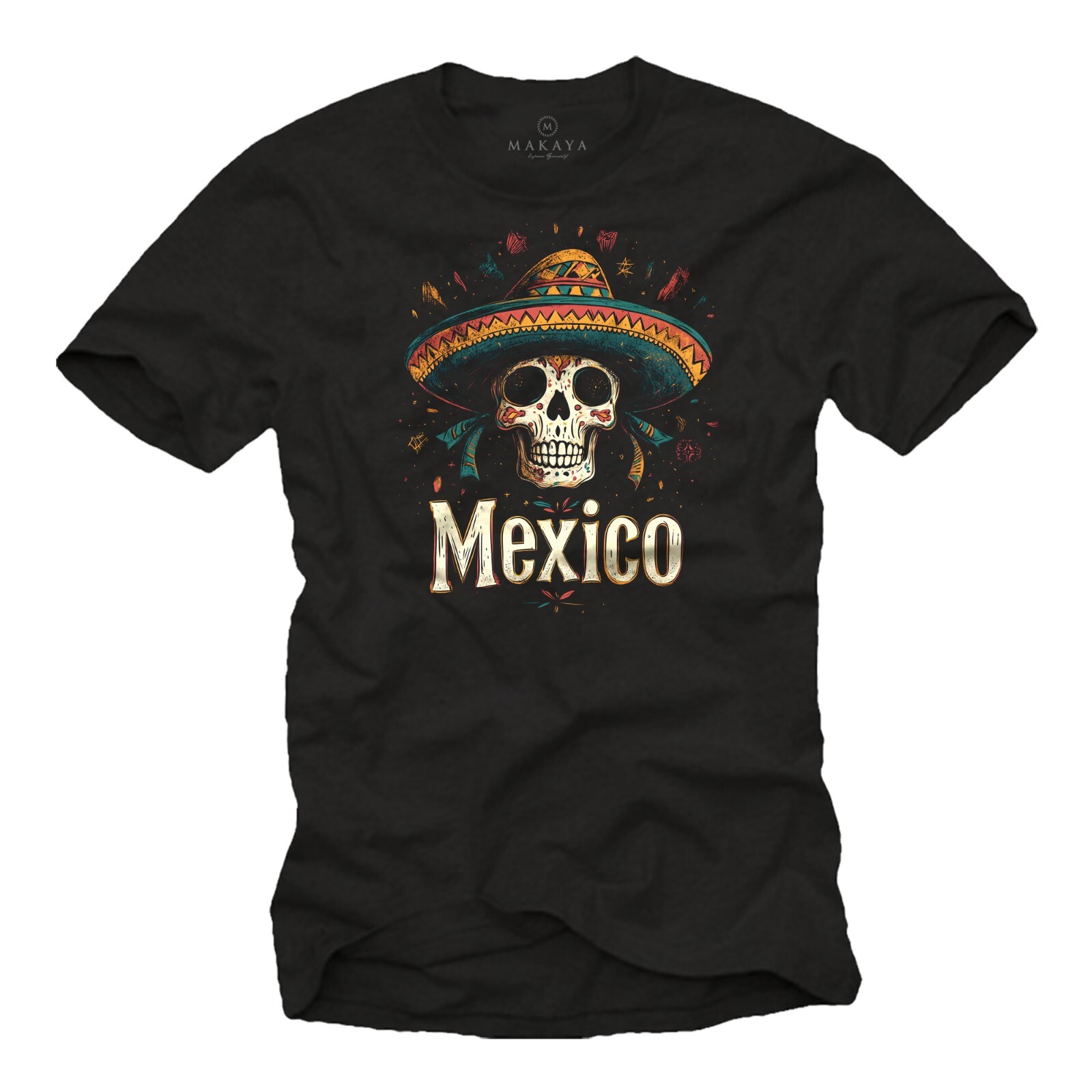 Men’s Mexican Logo T-Shirt – Mexican Motif Skull Mexico Mexico