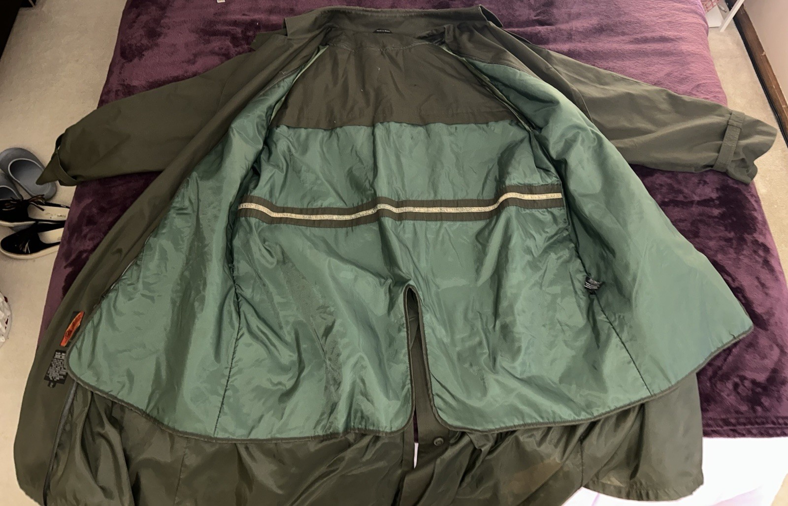 VTG 80s Oleg Cassini Signature Collection Military Trench Coat-52R-Flaws-Read