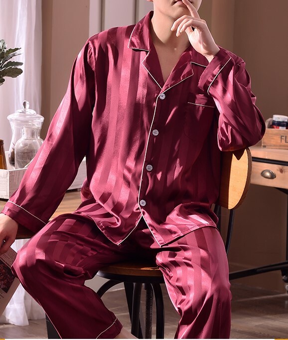 Deliver 5 Days Mens Silk Satin Pajamas US 3X 2X XL L M Lounge wear Pants Top