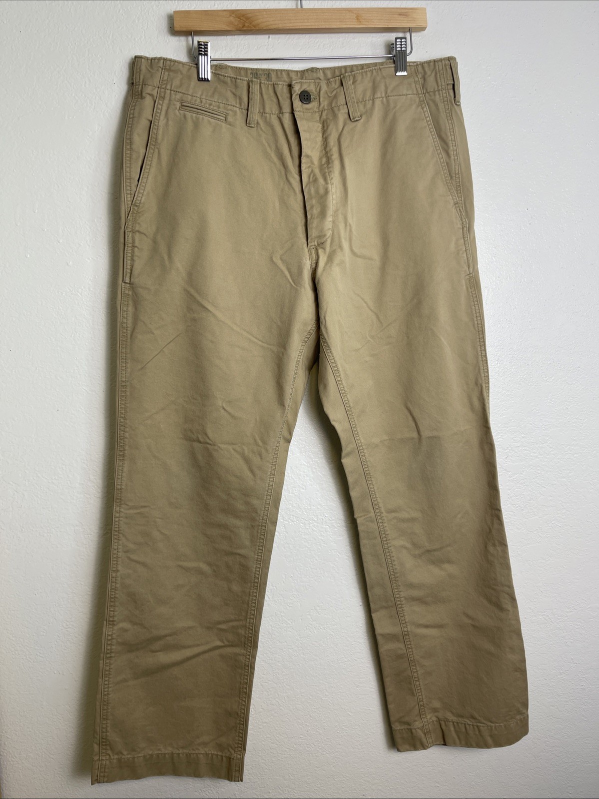 The Cadet Tan Cotton Twill Button Fly Pants 36×30