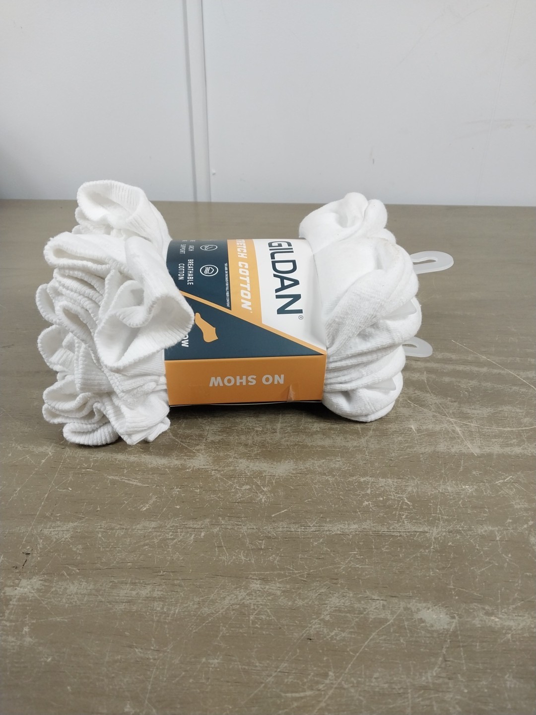 Gildan 12 pairs Men’s Stretch Cotton No Show White Socks Shoe Size 6-12 NWT