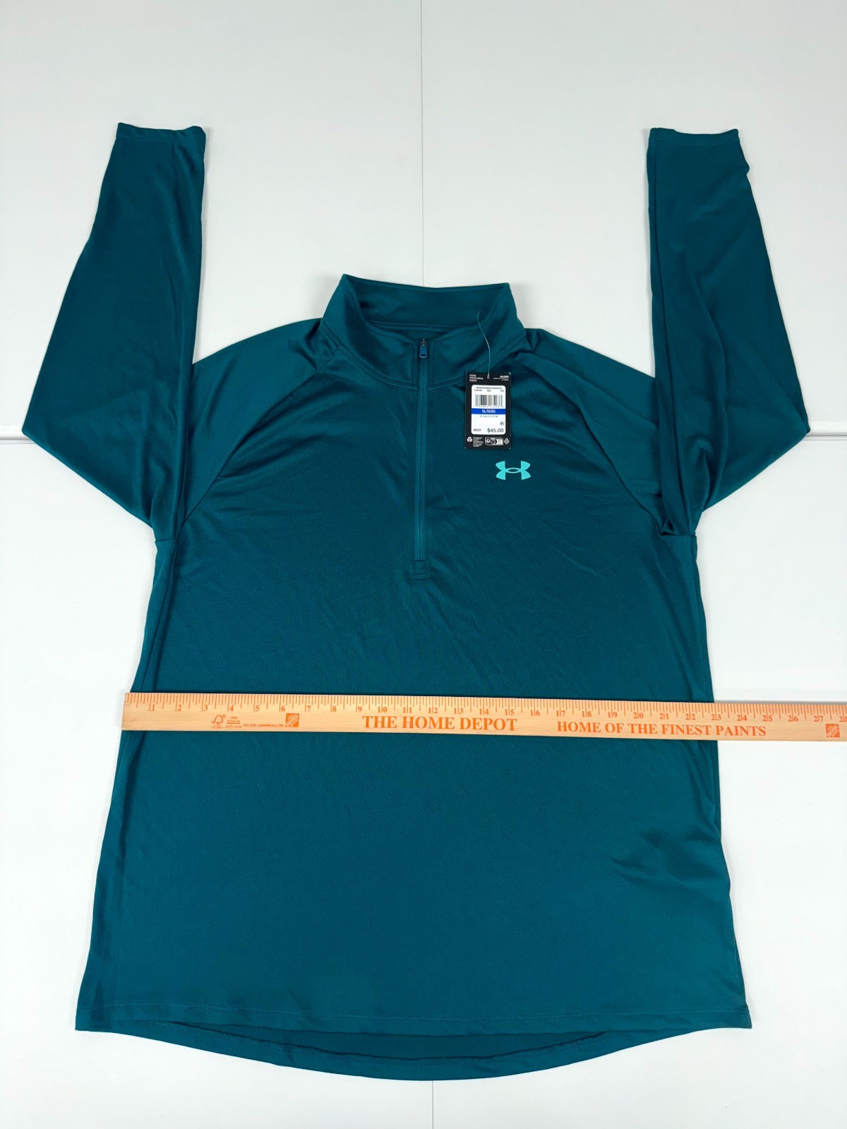 Under Armour UA Tech 2.0 1/2 Zip Men’s XL Turquoise Textured Logo 1328495