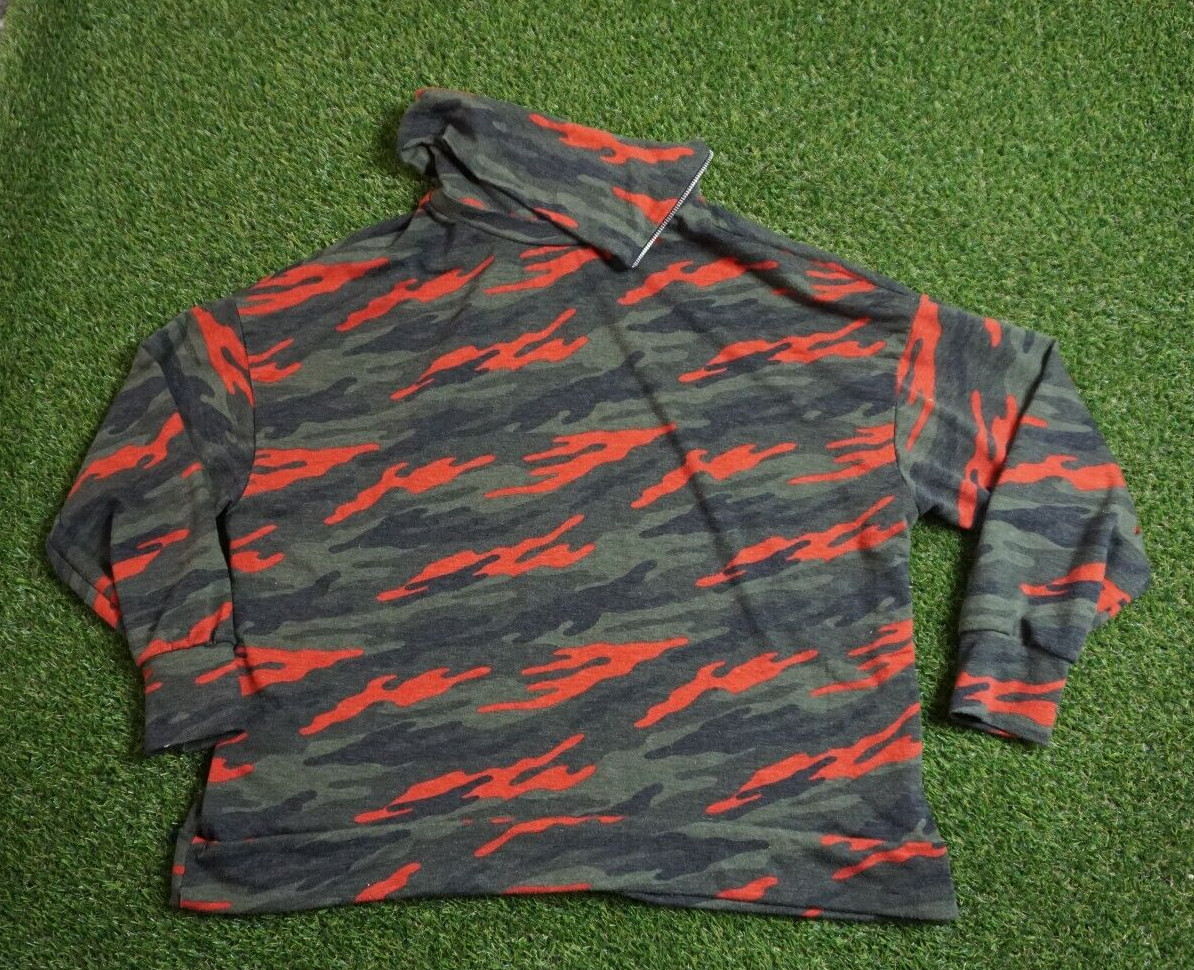 Elan Jacket Womens Red Black Green Camo Wide none zipper up Turtleneck