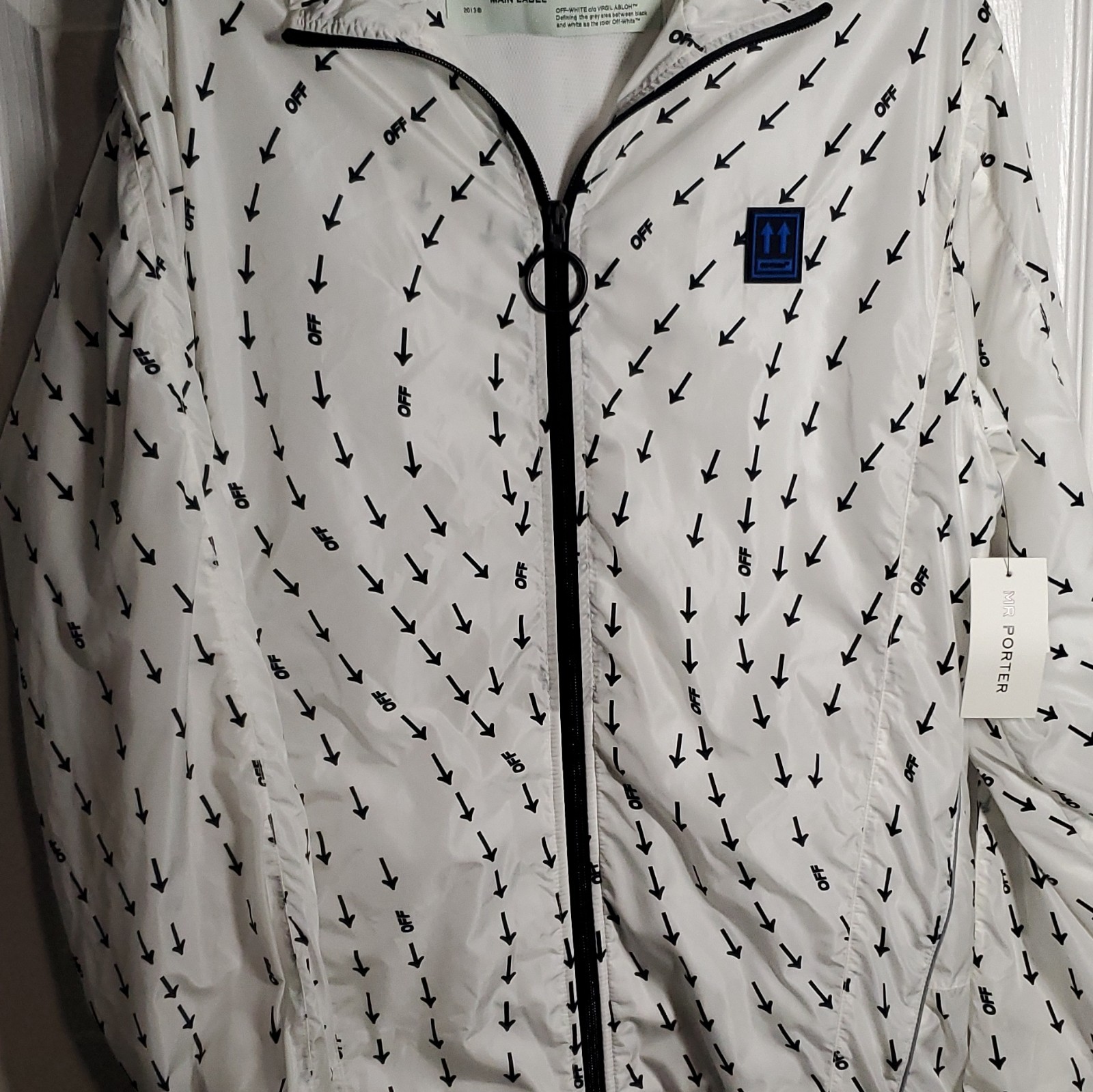 RARE! Off-White Men’s Track Jacket White/Black Arrow Print Full Zip Size M