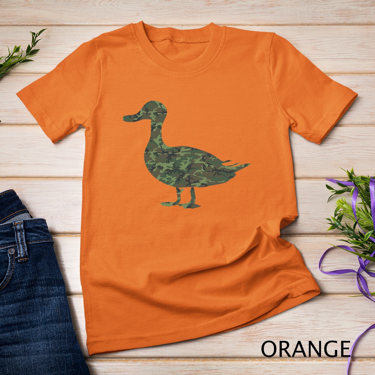 Military Duck Camo Print US Mallard Dipper Veteran Men Gift Unisex T-shirt
