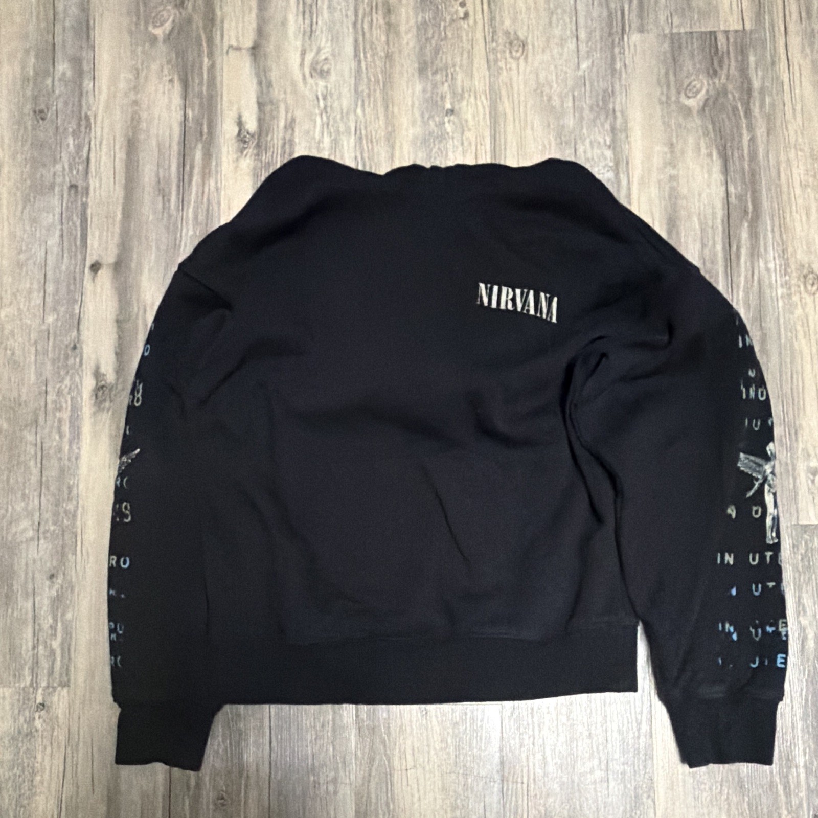 H&M x Nirvana In Utero Men’s Hoodie Black Size Small Oversized Fit