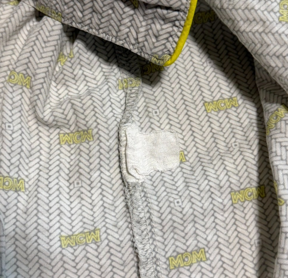 Vintage 90s MCM Légère Monogram Pajama Shirt Open Collar Size M Japan
