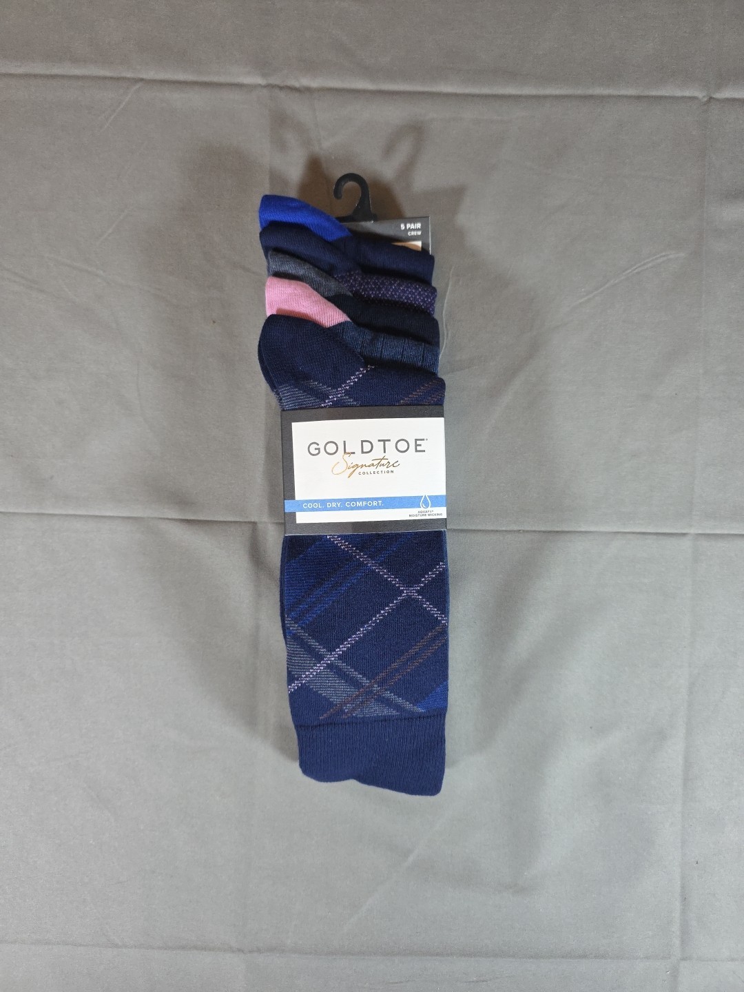 Gold Toe Dress Socks 5 Pairs Mens 6-12.5 Signature Series Moisture Wicking