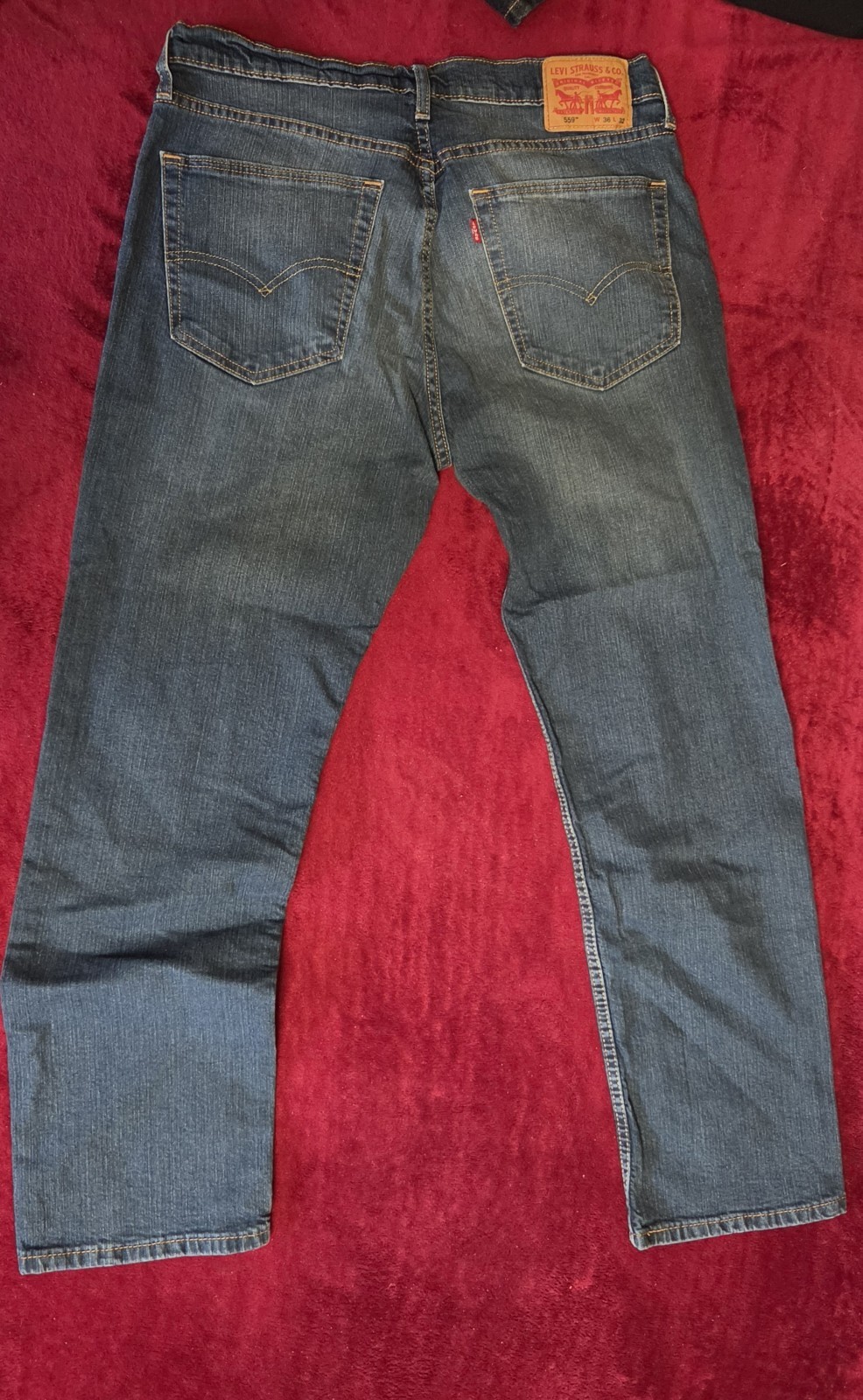 Lot of 3 Levi’s 559 Relaxed Straight Blue Jeans Men’s Size 36×32