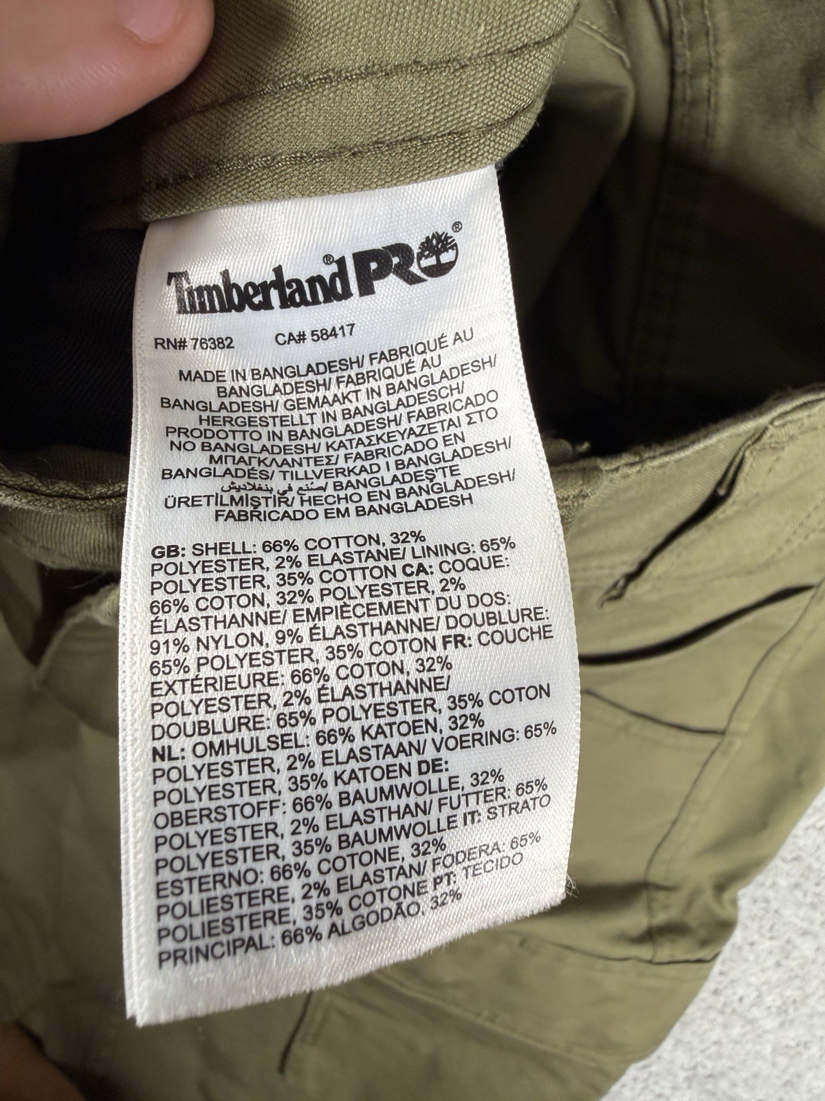 Timberland PRO Warrior Pants 32×34 Olive Green Double Knee Athletic Fit Workwear