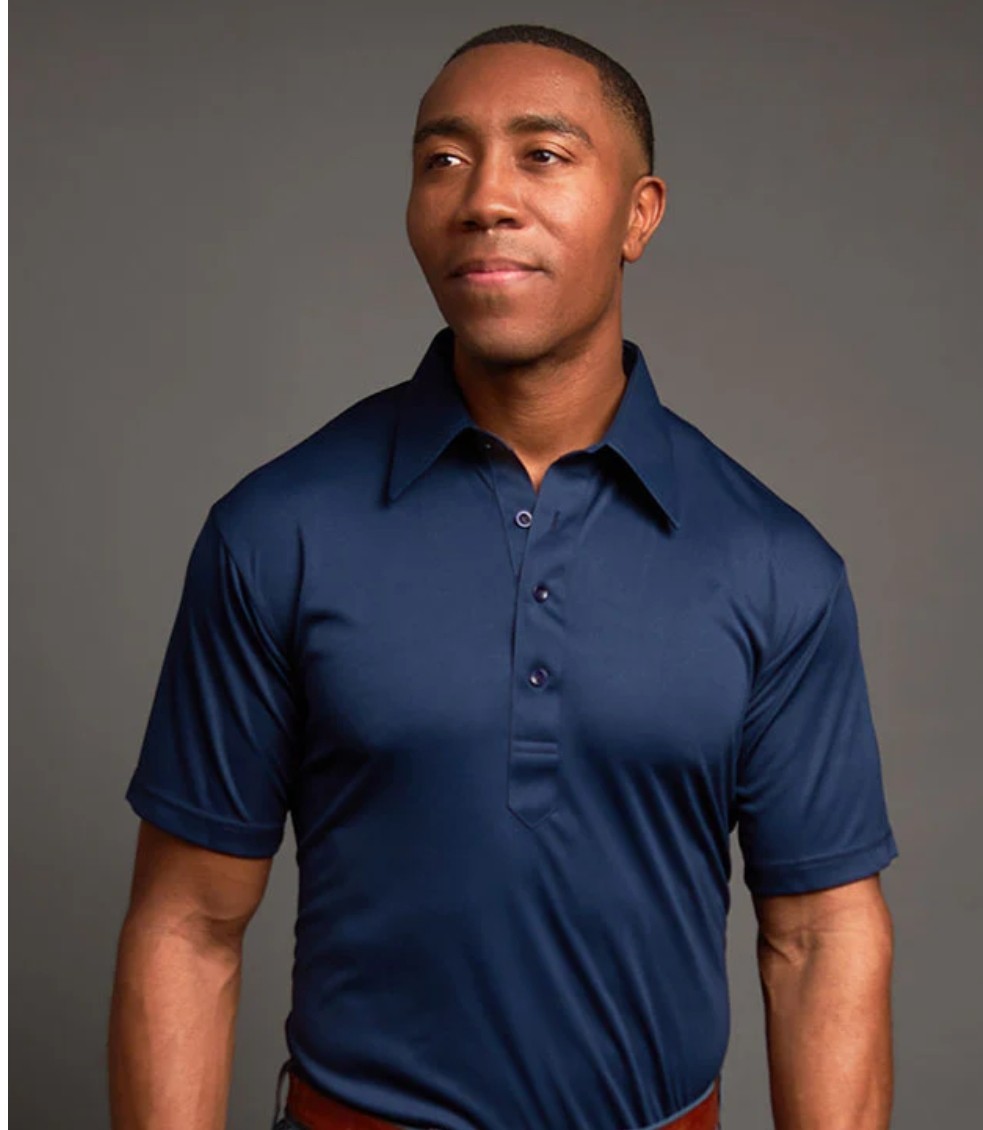 Collars and Co Original Dress Collar Polo Navy Blue – Men’s Medium