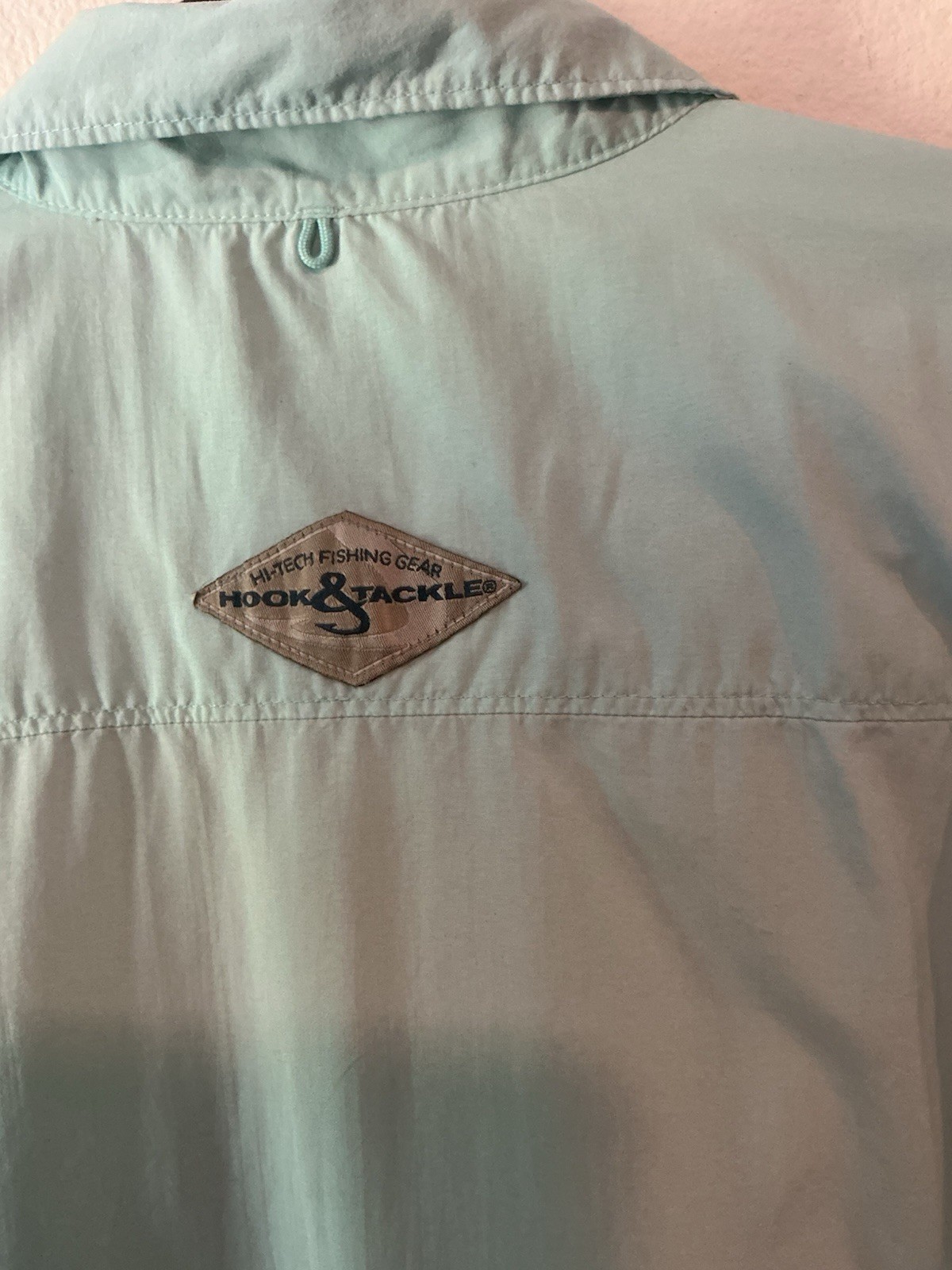 Hook & Tackle XL Fishing Shirt Seafoam Green Short Sleeve Quick Dry Nylon