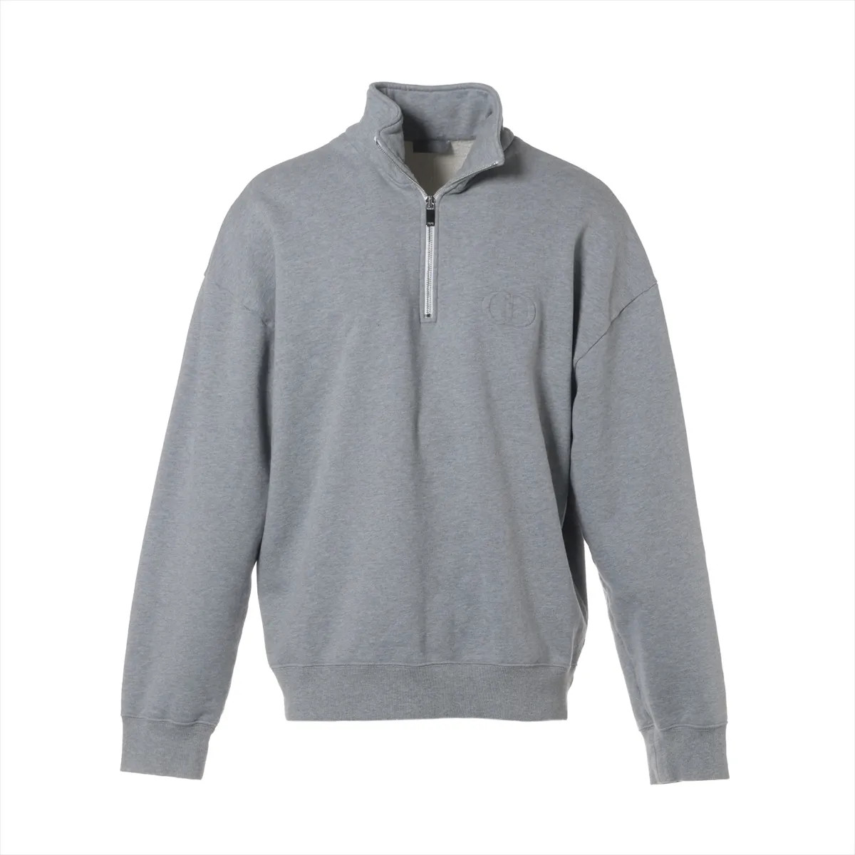 Dior CD logo Cotton Basic knitted fabric XL Men’s Gray 513J635A0531 Half-zip