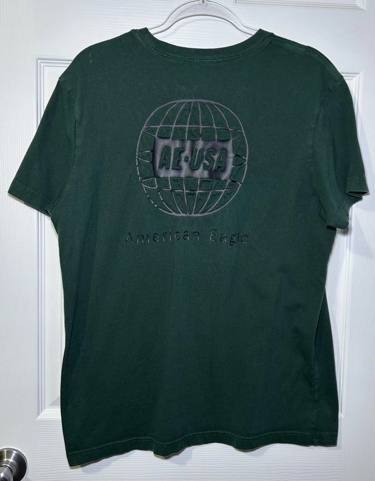 American Eagle Outfitters Shirt Men’s Medium Green AE USA Globe Graphic Tee