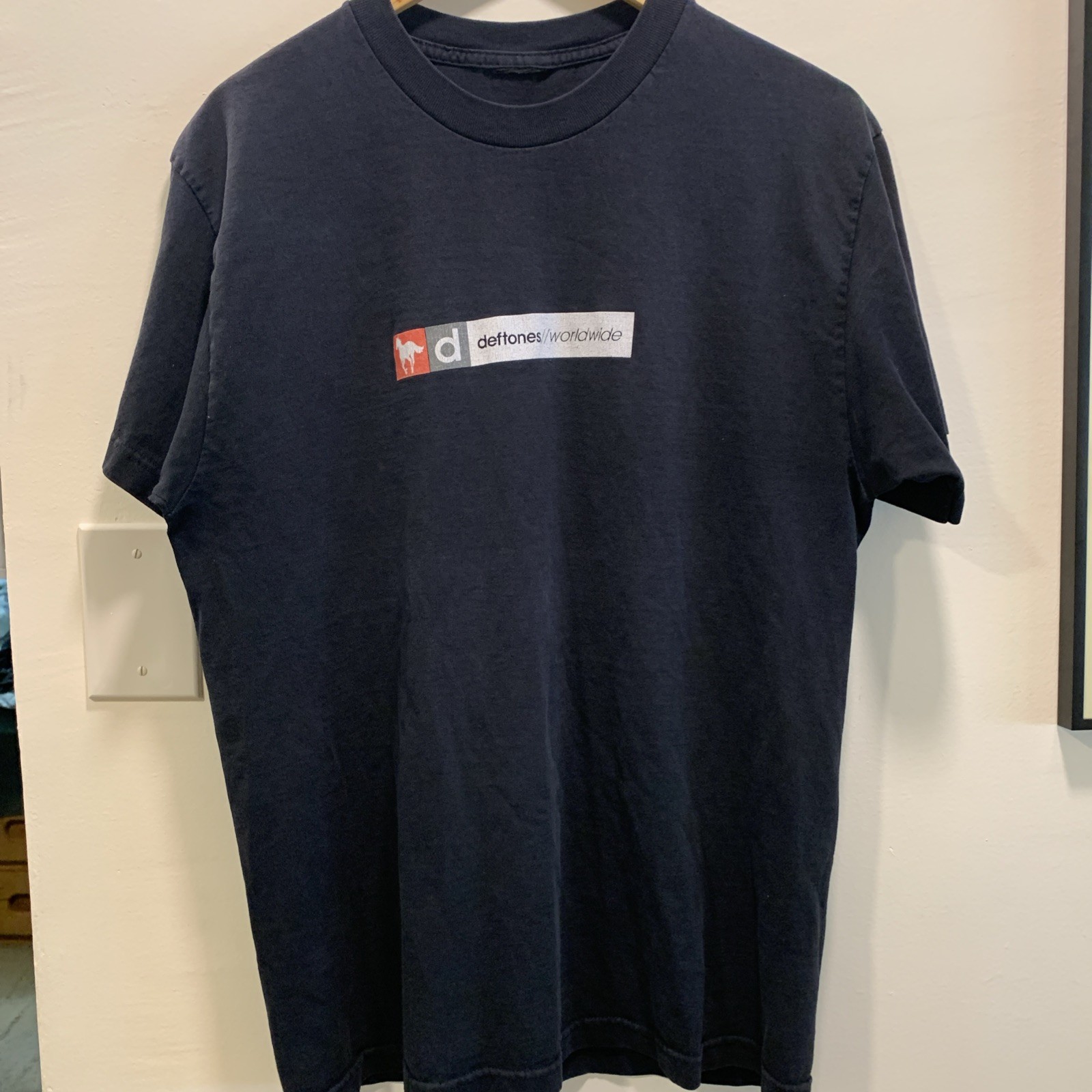 Vintage Deftones 2000 White Pony Box Logo Band Tee Rare Fader Cut Tag L 21x29in