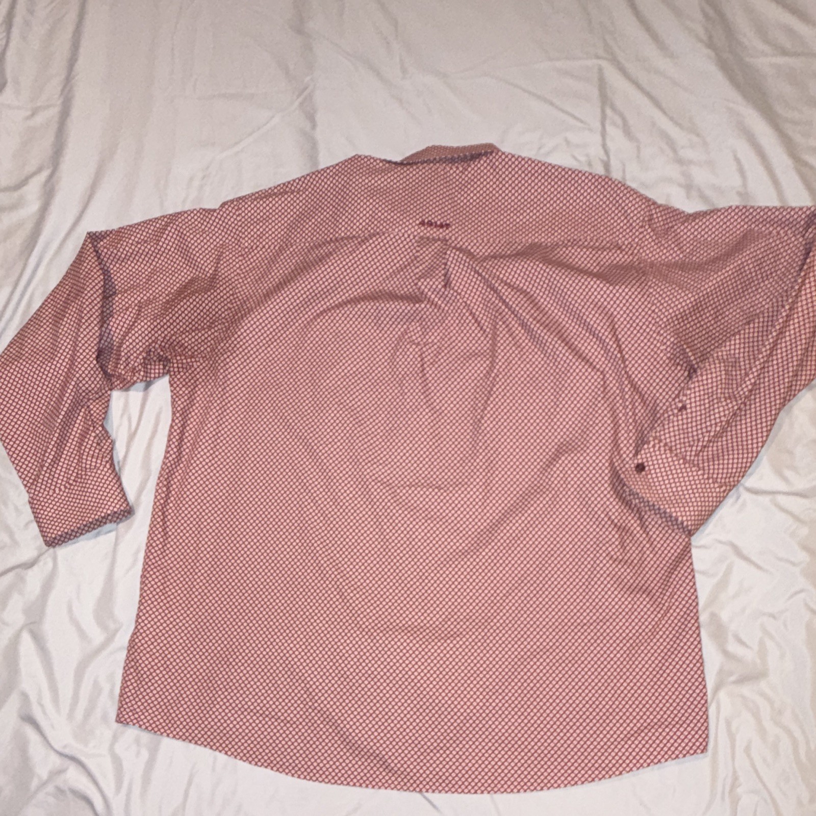 Ariat Men’s Long Sleeve Button-Down Shirt XL Burgundy Geometric Print