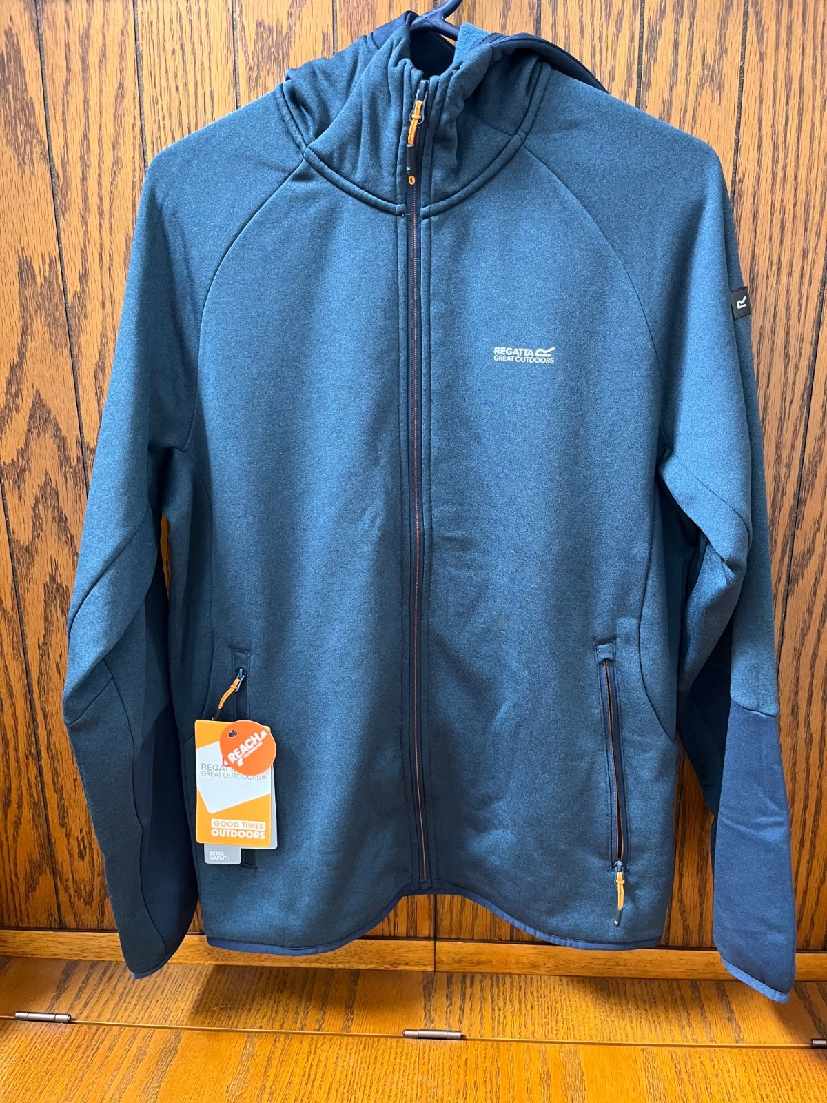 Regatta Great Outdoors Men’s Jacket Blue Hoodie Full Zip U.K. Brand – Size M