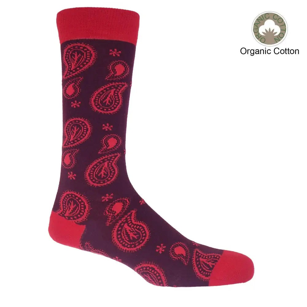 Peper Harow Paisley Men’s Organic Cotton Socks- One Size ( UK 6-13 )