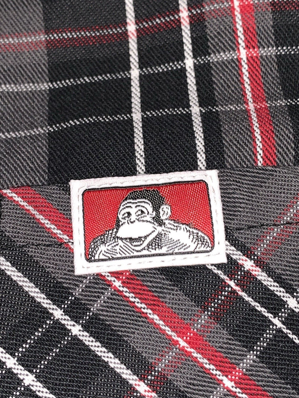 Ben Davis Shirt Mens Large Gray Work Plaid Half Zip Chest Pockets Made In USA