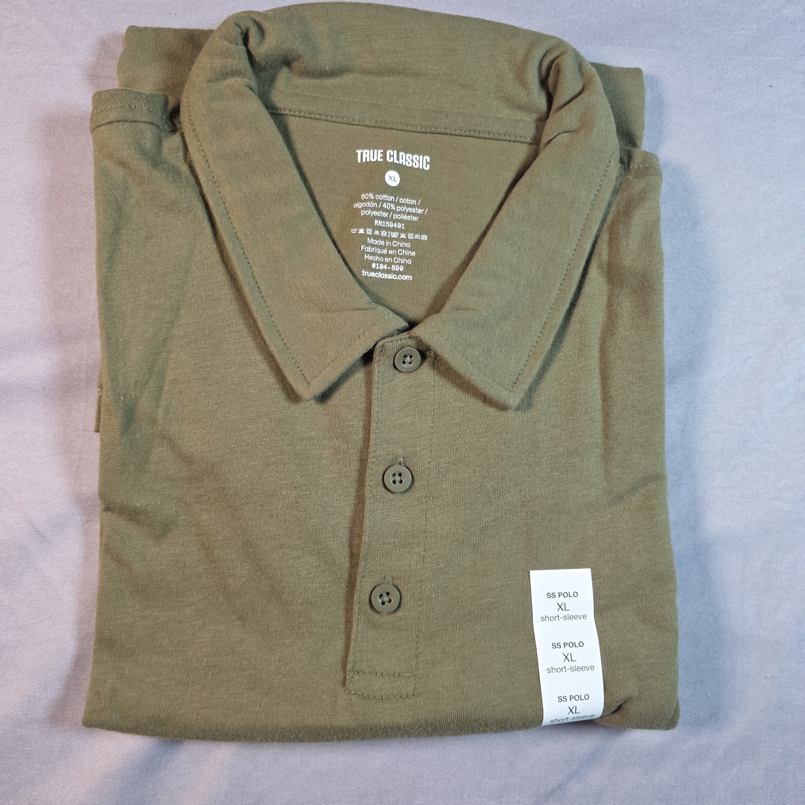 True Classic Polo (3 pack) extra large XL Dark Plum, Olive Green, Pale Gray