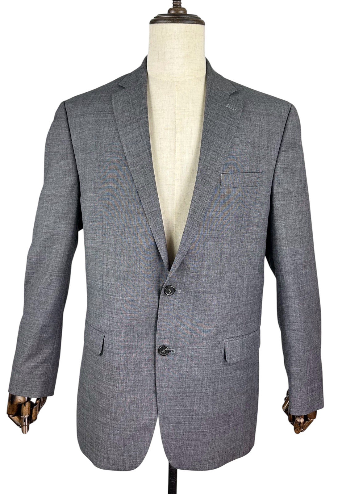Chaps Gray Casual 2 Piece Suit Blazer Jacket Sport Coat Mens 44L Pants 42×30