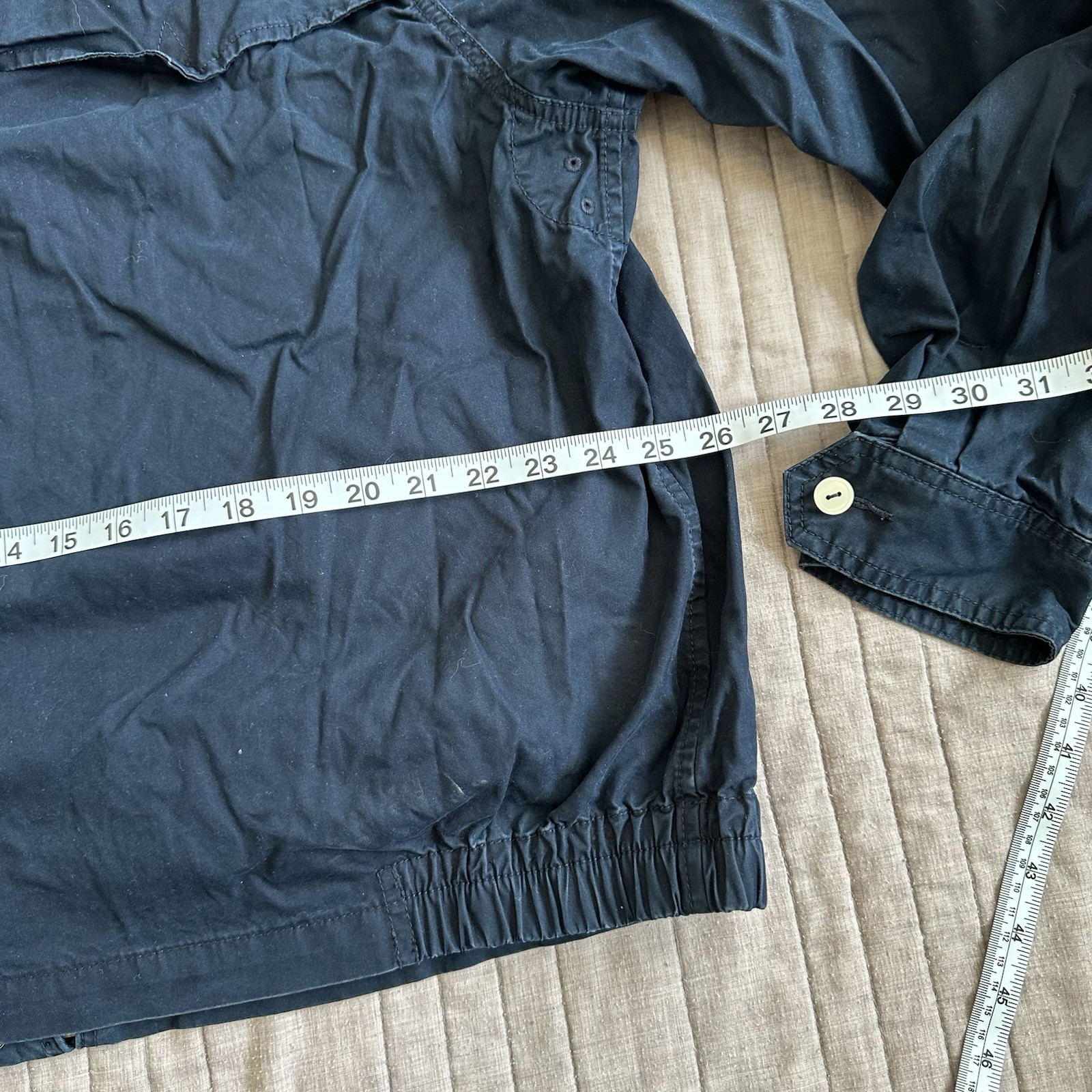 Vintage Polo Ralph Lauren Poplin Military Field Jacket Men’s Large Full Zip Blue