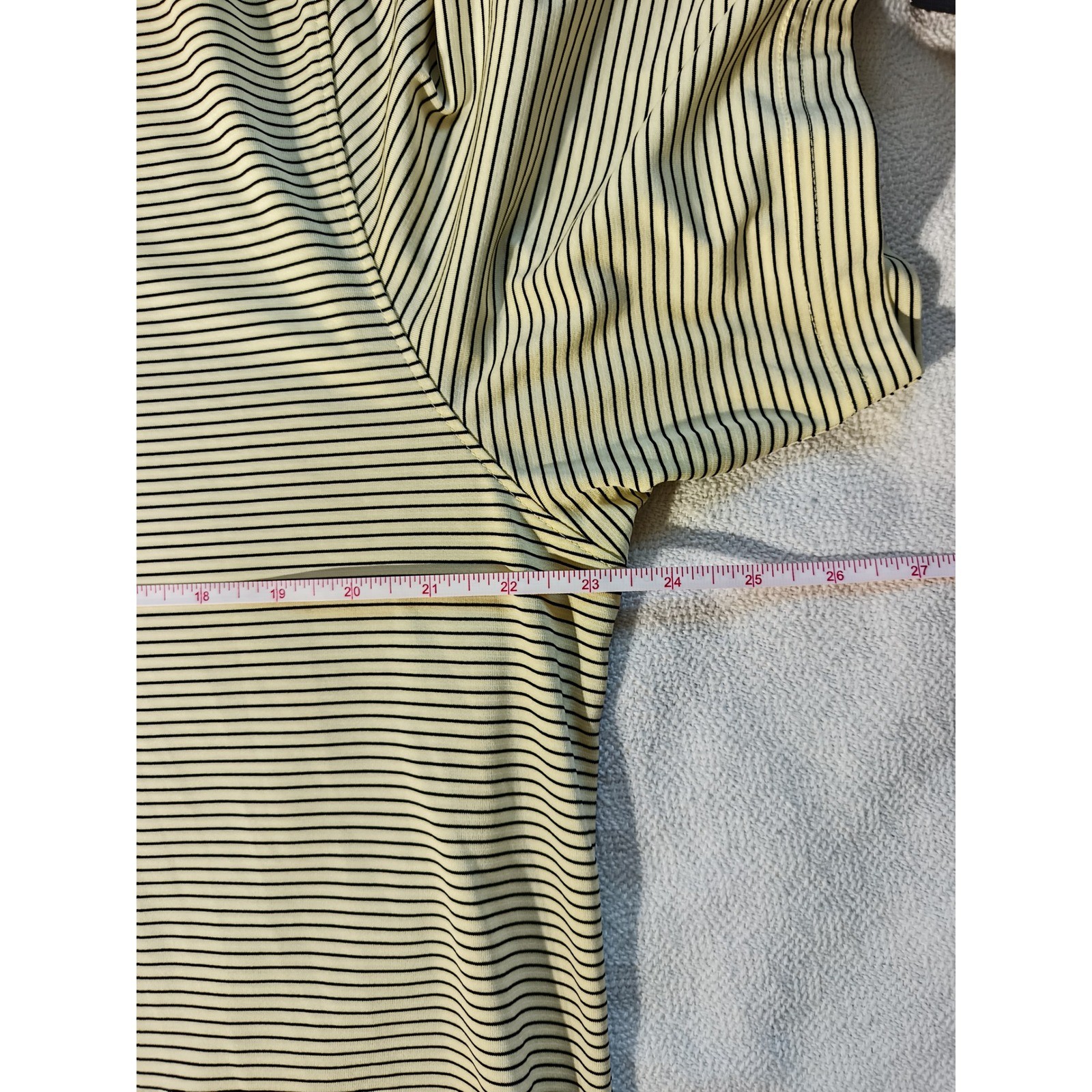 Greg Norman Play Dry Mens Large Yellow Black Striped Golf Polo Shirt GTXSK414