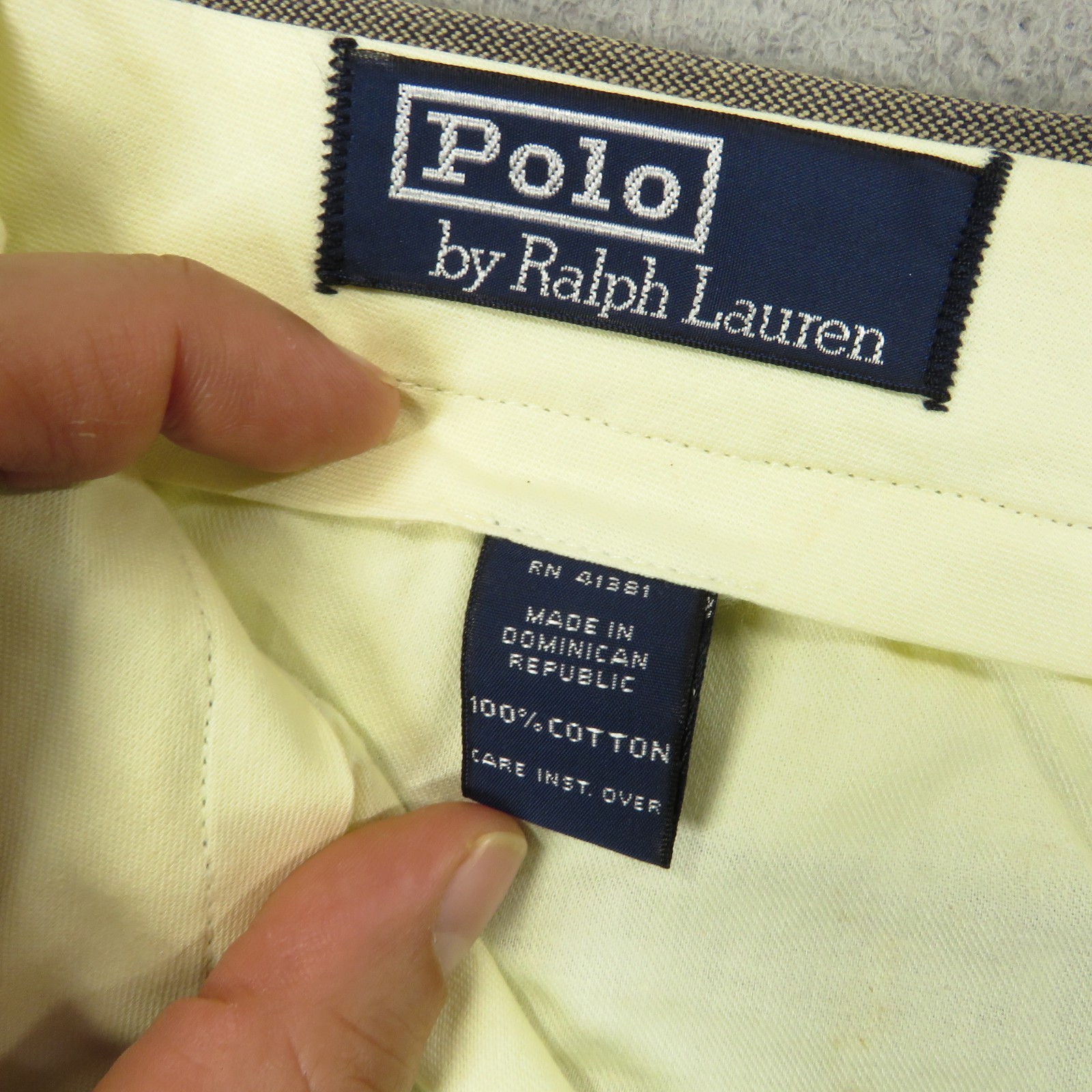 Polo Ralph Lauren Pants 40×32 Wide Pleated High Rise Cuffed Trouser Herringbone
