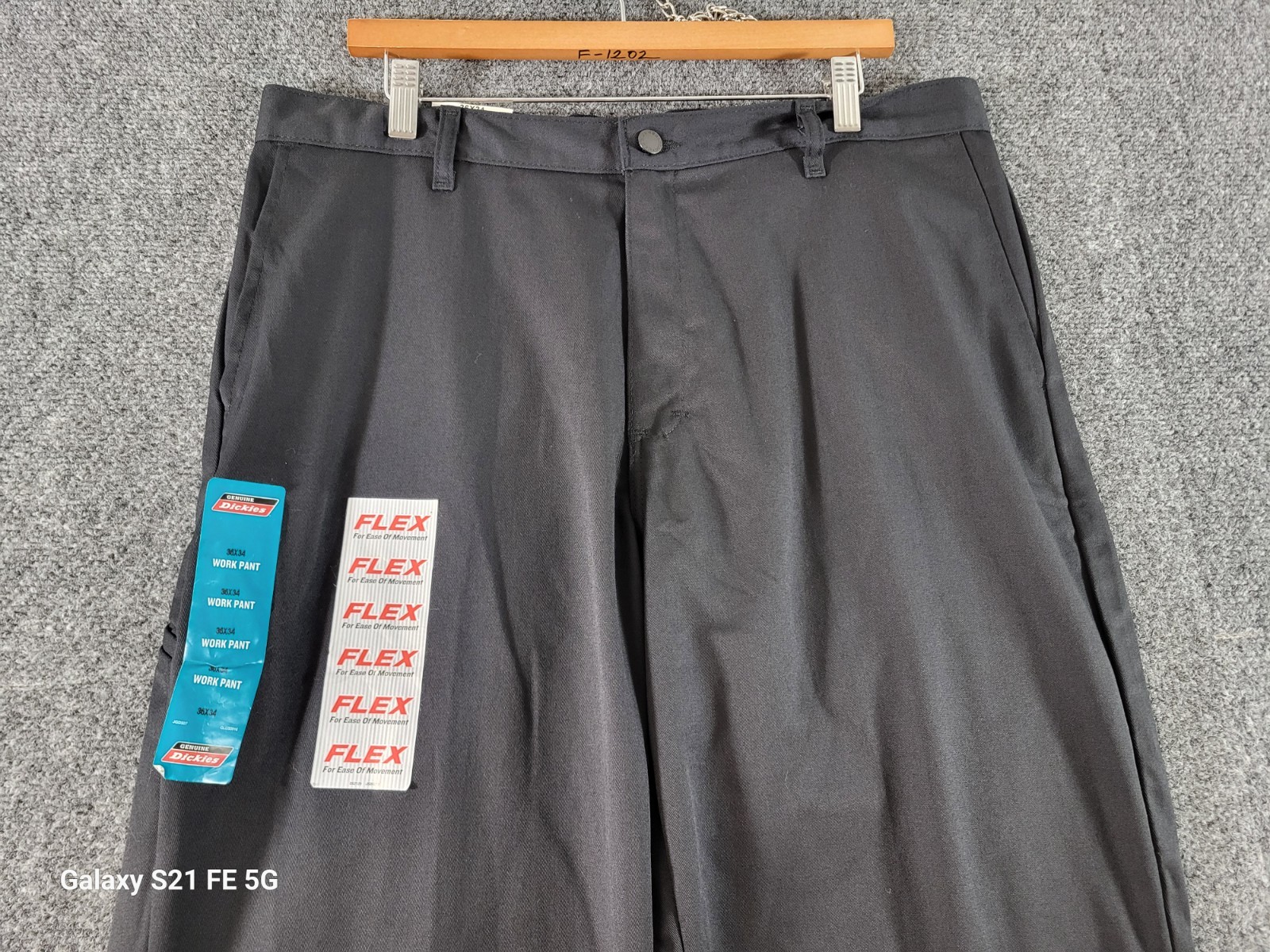 Dickies Relaxed Fit Flex Work Pants Mens 36×34 Black Straight Leg Poly/Cotton