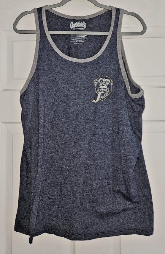 Gas Monkey Garage Mens XL Tank Top Blue Graphic Ringer Dallas Texas Sleeveless