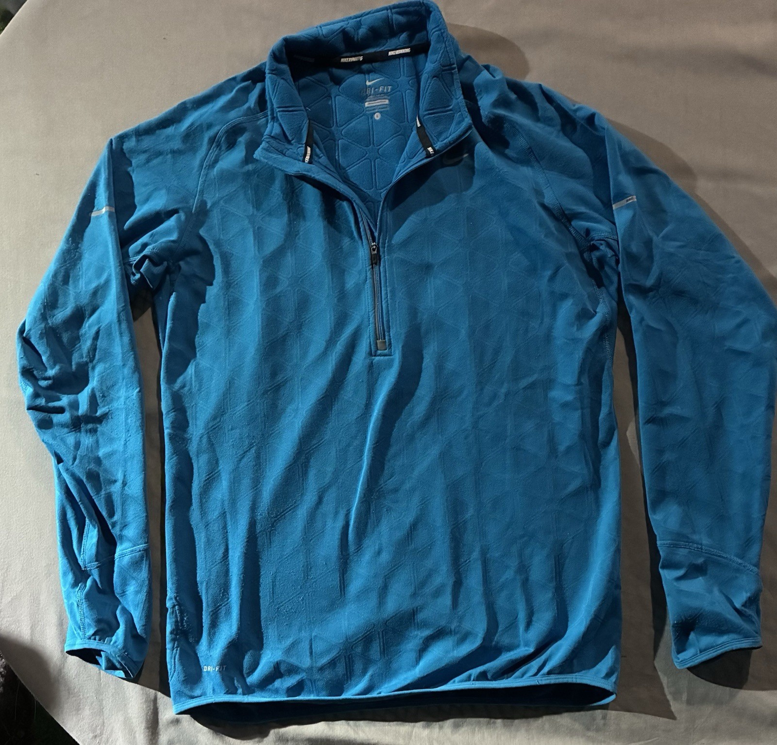 Nike Dri-FIT Men’s 1/4 Zip Running Pullover Long Sleeve Blue Size L