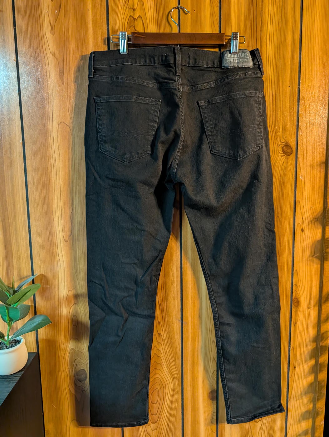 Levi’s Signature by Levi Strauss Mens Slim Fit Black Jeans Size W34 L30 Denim Fi