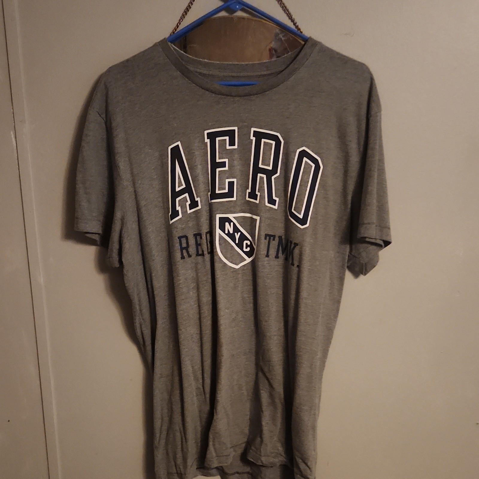 Aéropostale Men’s Gray Graphic Logo Crew Neck Short Sleeve T-Shirt, XL