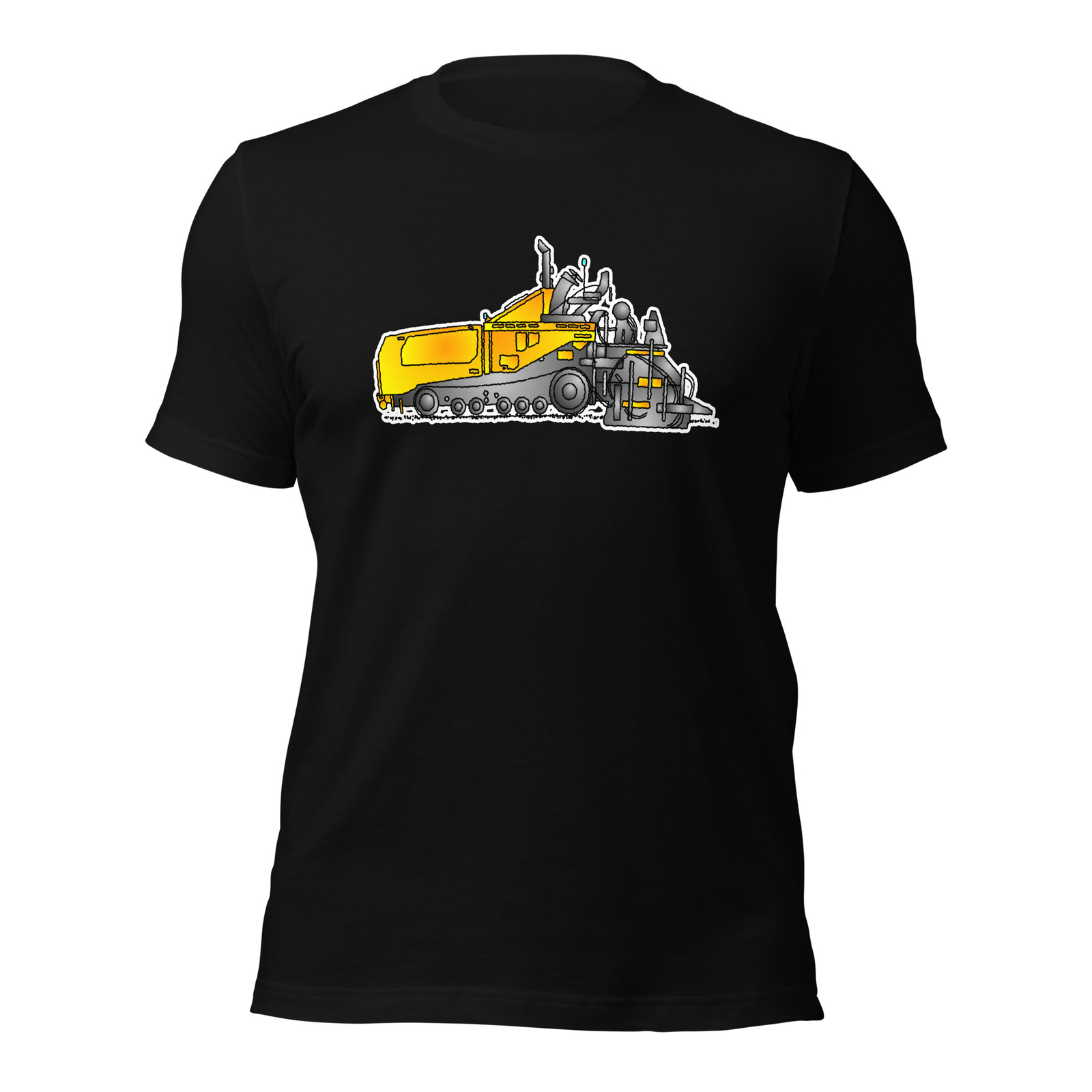 Asphalt Paver T-Shirt, Adult Clothing, Yellow Road Construction Vehicle, Comfy