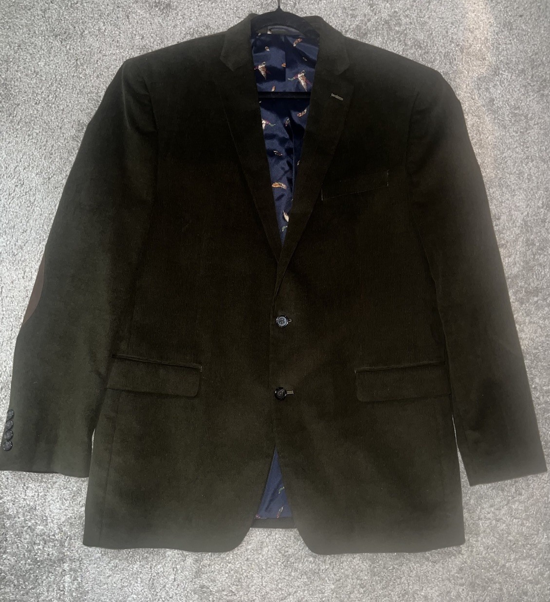 Lauren Ralph Lauren Corduroy Hunter GRN Blazer W Elbow Patches Duck Lining 42L
