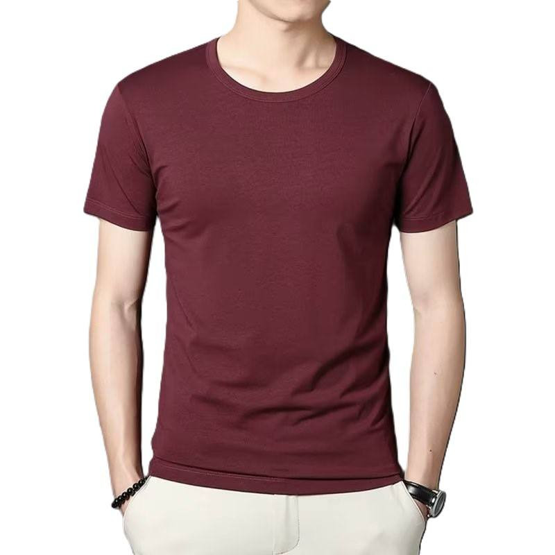 Polyester Mens Slim Fit Tight Fit Shirt T Shirt Pure Solid Color Multiple Size